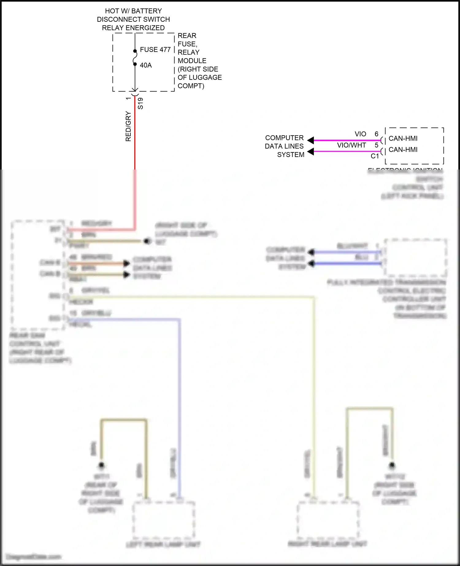 Wiring diagram computer data lines system for Mercedes-Benz CLS-class C257 facelift (2021-2024) (25 of 82)