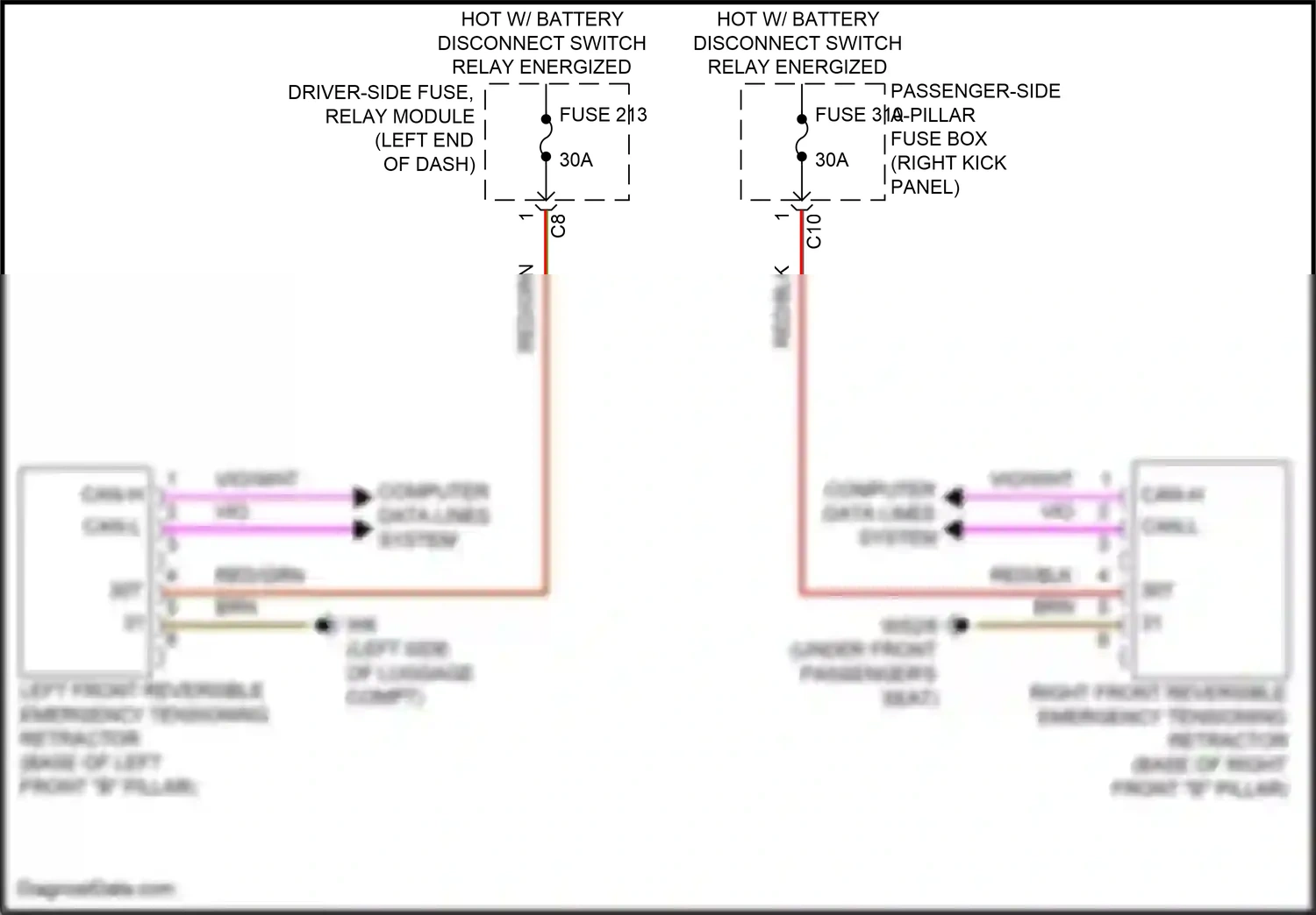 Wiring diagram computer data lines system for Mercedes-Benz CLS-class C257 facelift (2021-2024) (46 of 82)