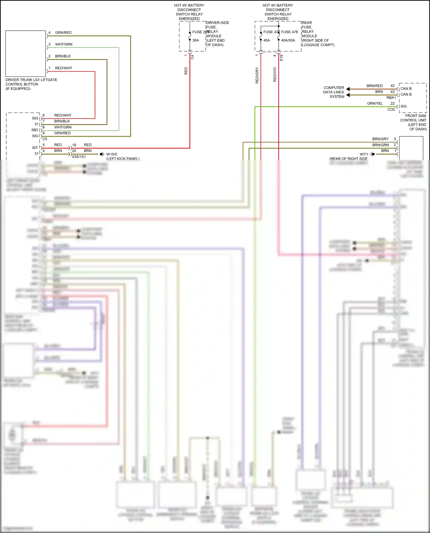 Wiring diagram computer data lines system for Mercedes-Benz CLS-class C257 facelift (2021-2024) (50 of 82)