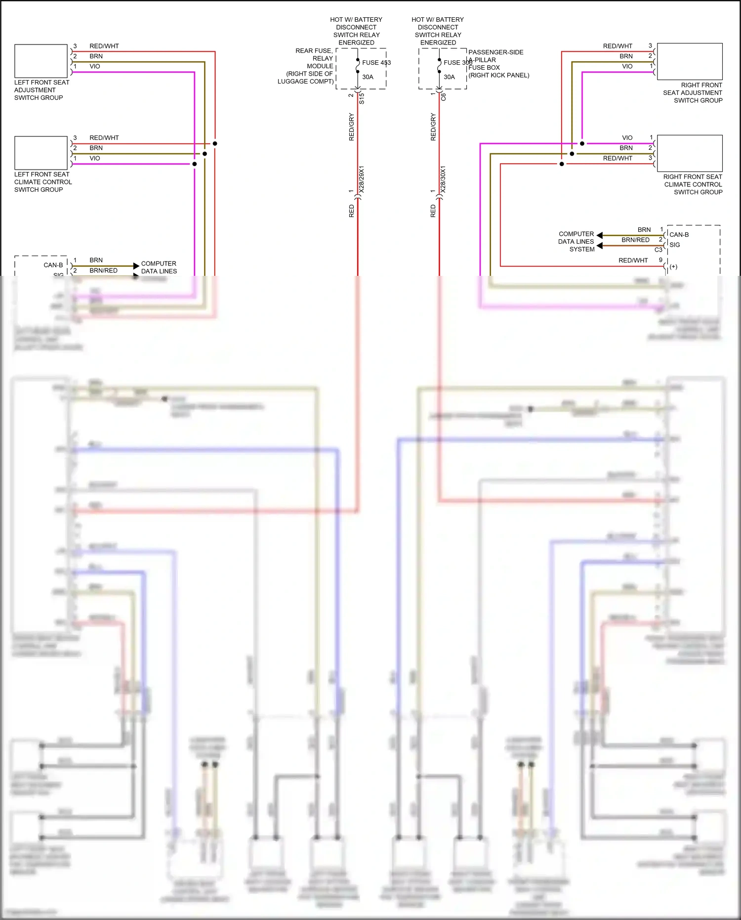 Wiring diagram computer data lines system for Mercedes-Benz CLS-class C257 facelift (2021-2024) (11 of 82)
