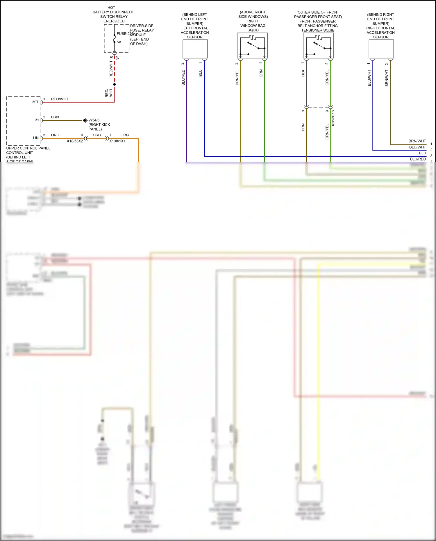 Wiring diagram front sam control unit for Mercedes-Benz CLS-class C257 facelift (2021-2024) (9 of 19)