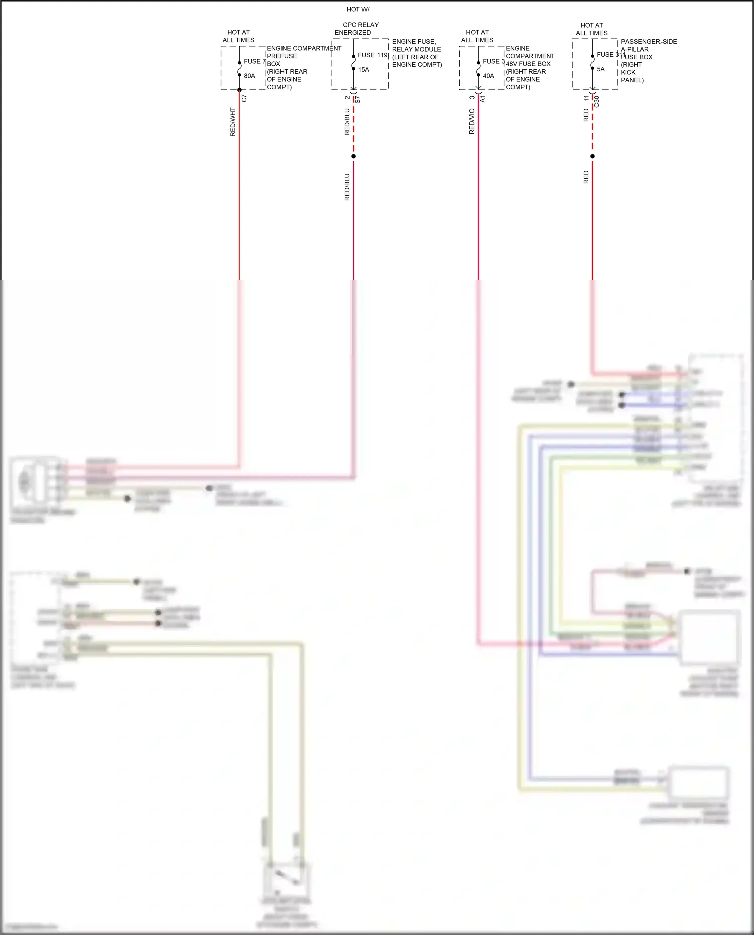 Wiring diagram front sam control unit for Mercedes-Benz CLS-class C257 facelift (2021-2024) (11 of 19)