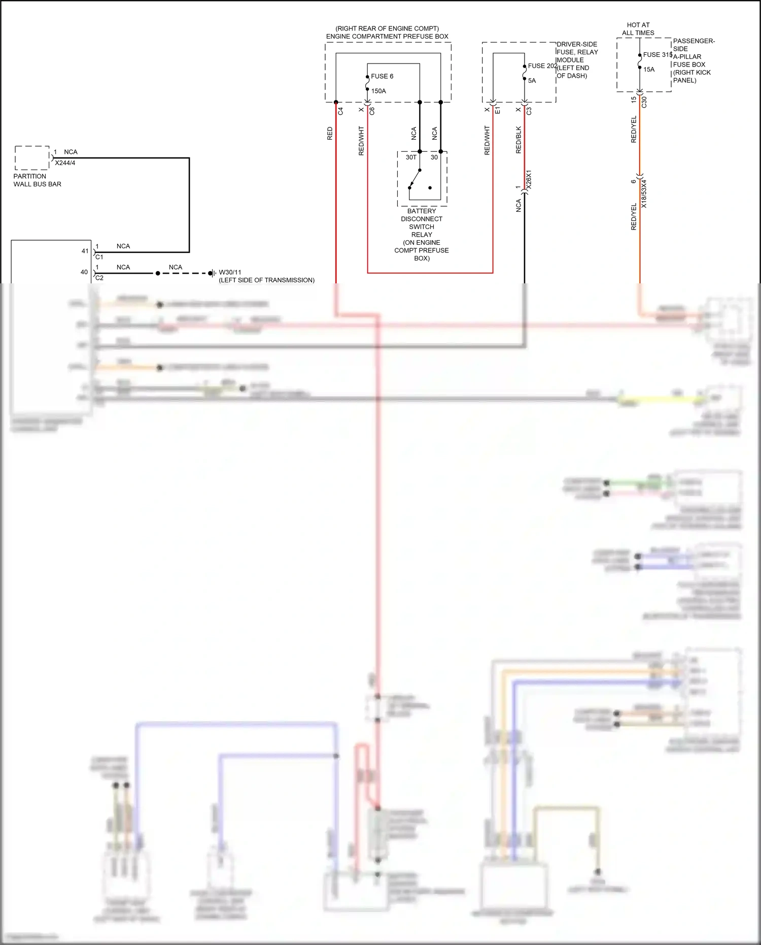 Wiring diagram front sam control unit for Mercedes-Benz CLS-class C257 facelift (2021-2024) (8 of 19)