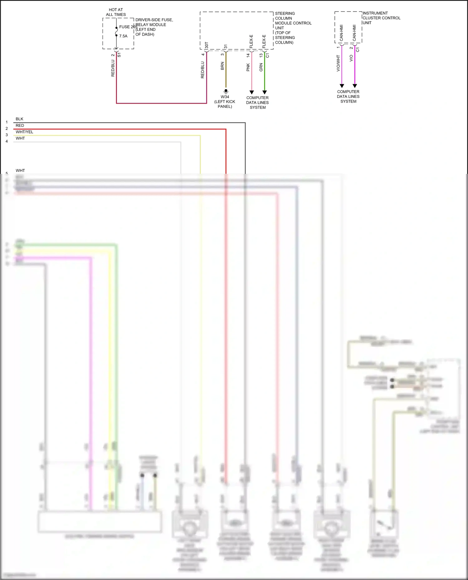 Wiring diagram front sam control unit for Mercedes-Benz CLS-class C257 facelift (2021-2024) (1 of 19)