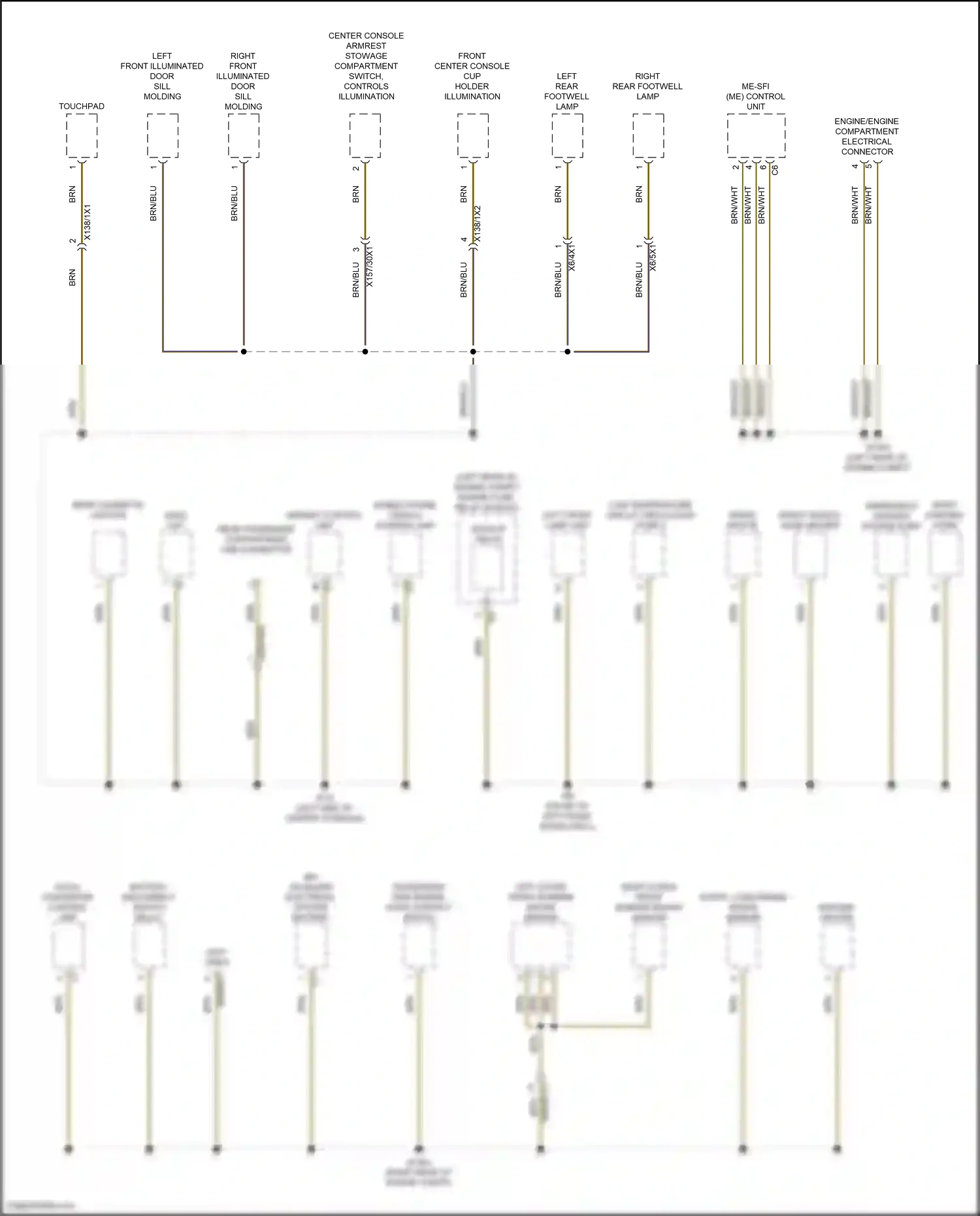 Wiring diagram left outer front bumper radar sensor for Mercedes-Benz CLS-class C257 facelift (2021-2024) (2 of 2)