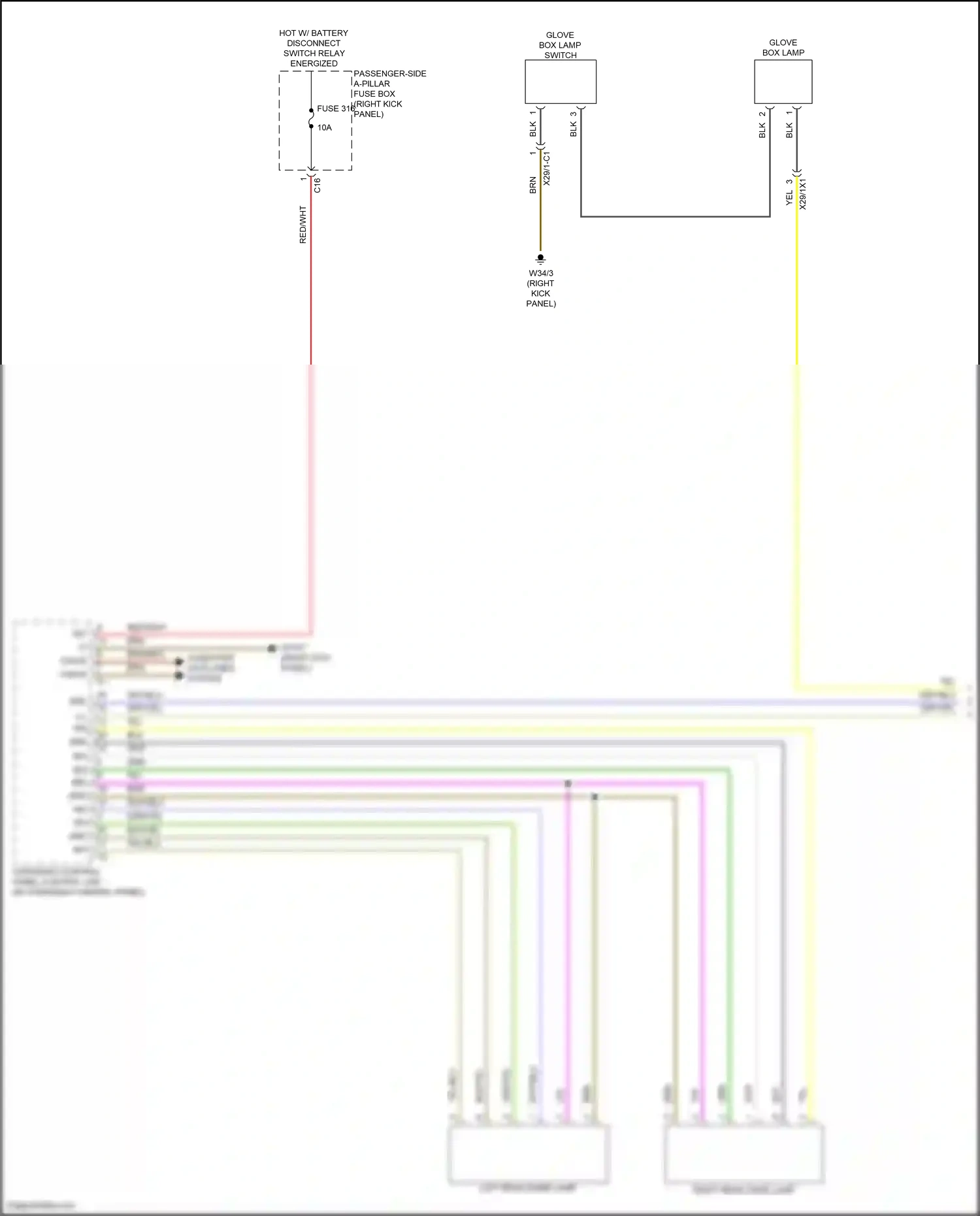 Wiring diagram overhead control panel control unit for Mercedes-Benz CLS-class C257 facelift (2021-2024) (2 of 9)