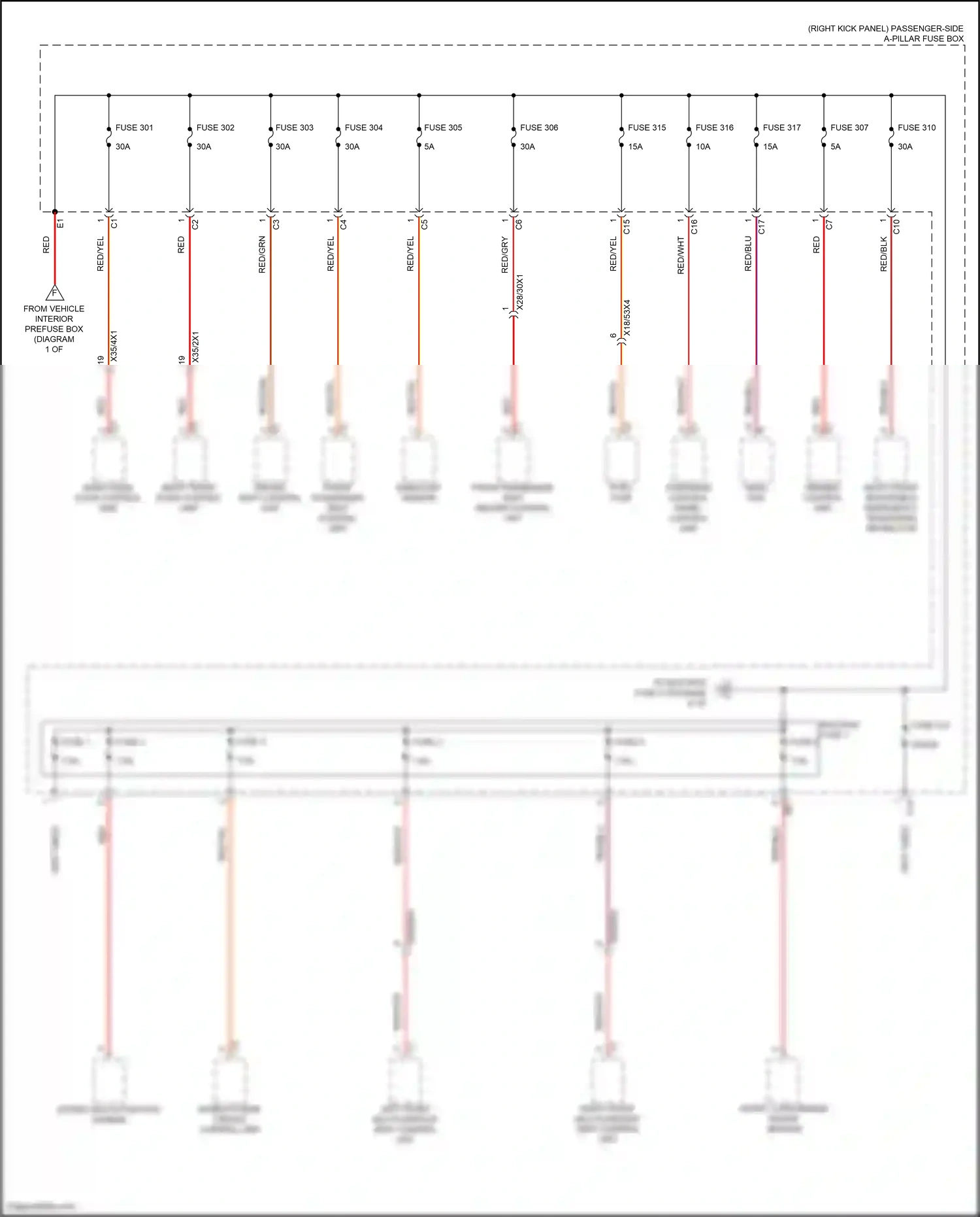 Wiring diagram overhead control panel control unit for Mercedes-Benz CLS-class C257 facelift (2021-2024) (8 of 9)