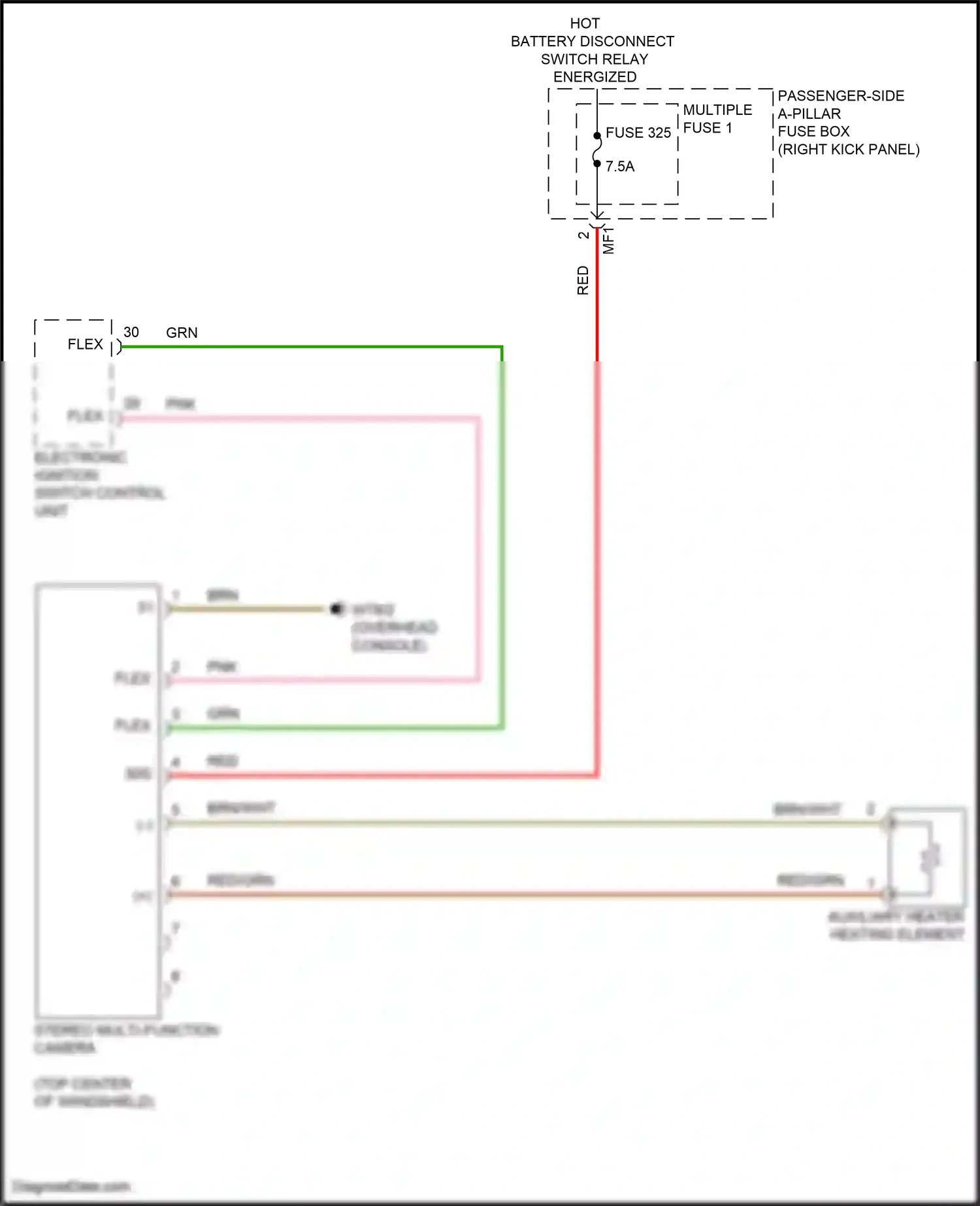 Wiring diagram stereo multi-function camera for Mercedes-Benz CLS-class C257 facelift (2021-2024) (4 of 4)