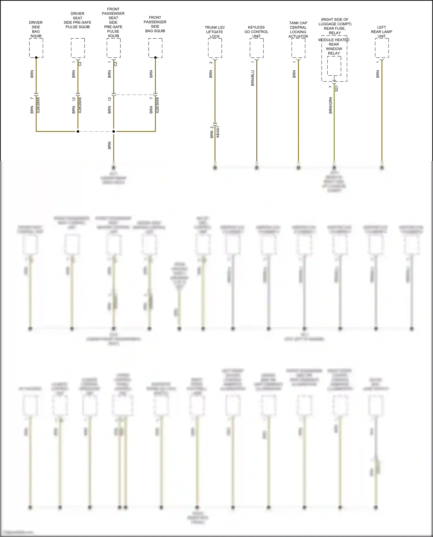Wiring diagram upper control panel control unit for Mercedes-Benz CLS-class C257 facelift (2021-2024) (4 of 7)