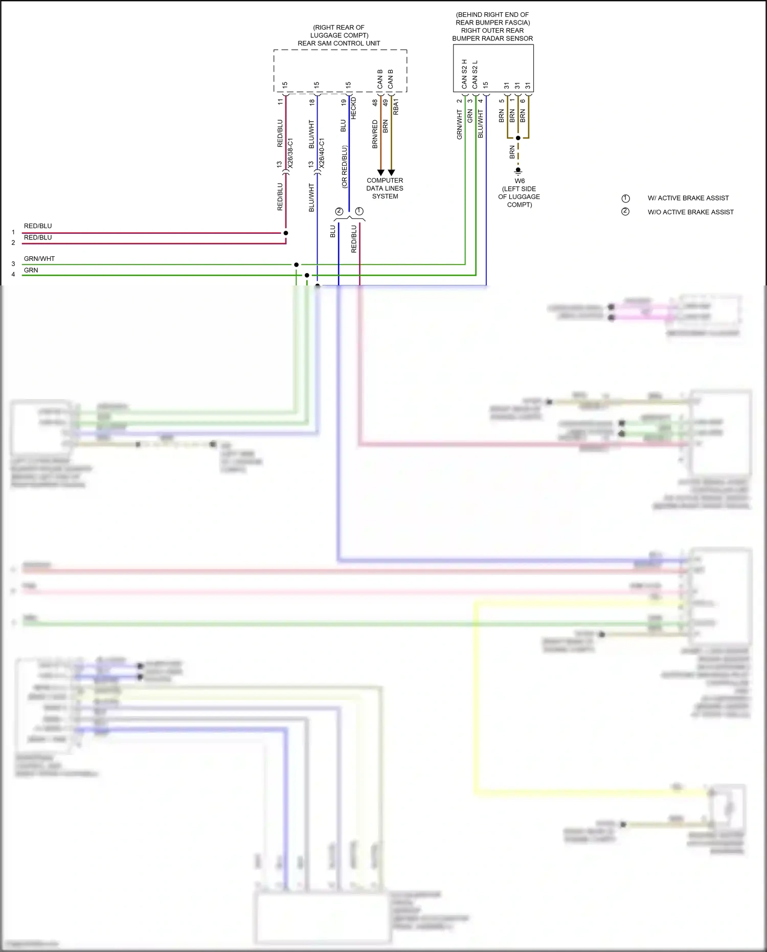 Wiring diagram accelerator pedal sensor for Mercedes-Benz CLS-class C257 (2017-2021) (1 of 2)