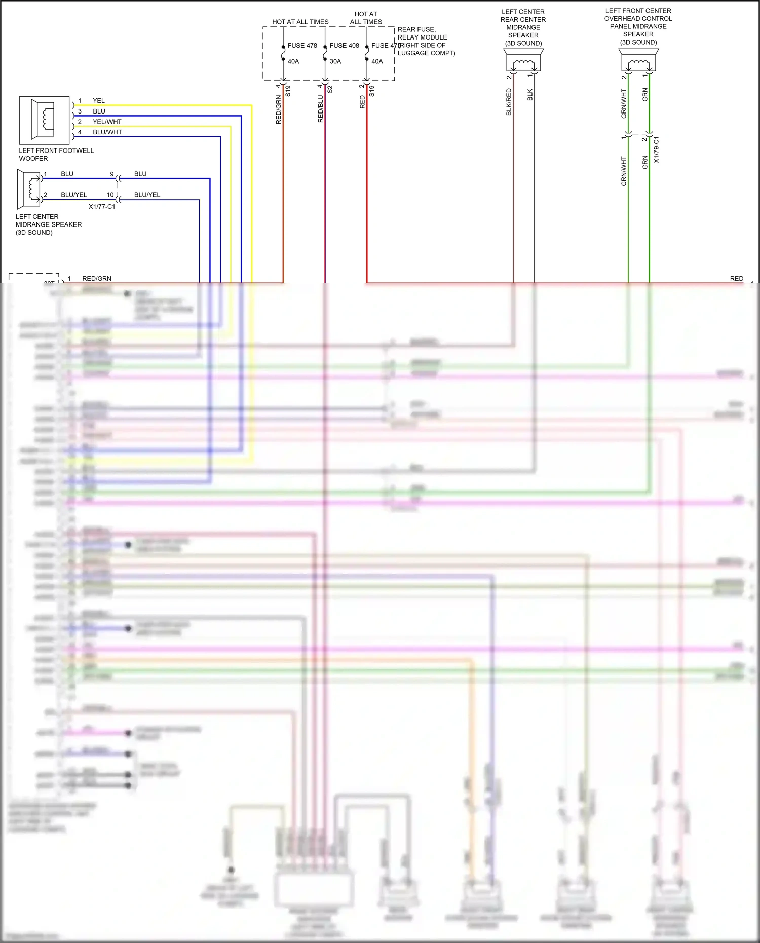 Wiring diagram advanced sound system amplifier control unit for Mercedes-Benz CLS-class C257 (2017-2021) (7 of 8)