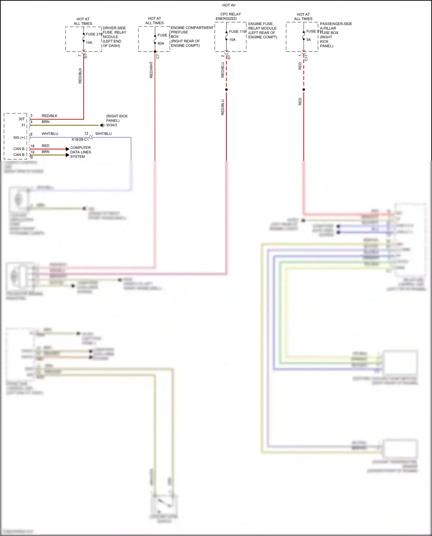 Wiring diagram computer data lines system for Mercedes-Benz CLS-class C257 (2017-2021) (57 of 95)
