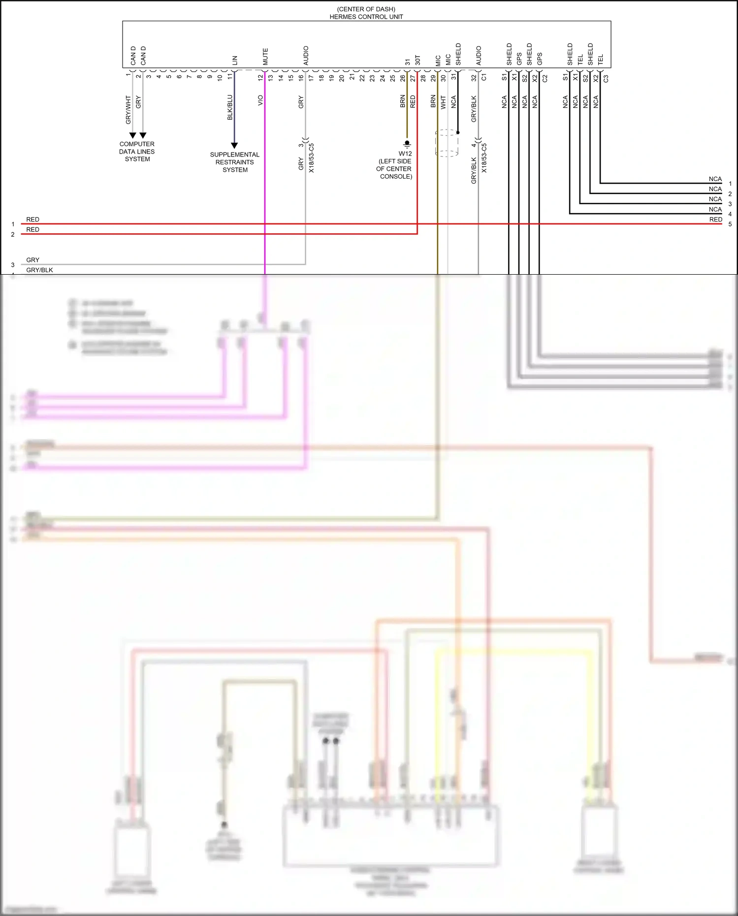 Wiring diagram computer data lines system for Mercedes-Benz CLS-class C257 (2017-2021) (46 of 95)