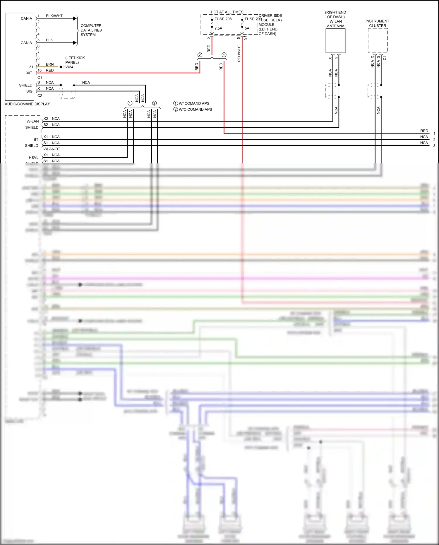 Wiring diagram computer data lines system for Mercedes-Benz CLS-class C257 (2017-2021) (44 of 95)