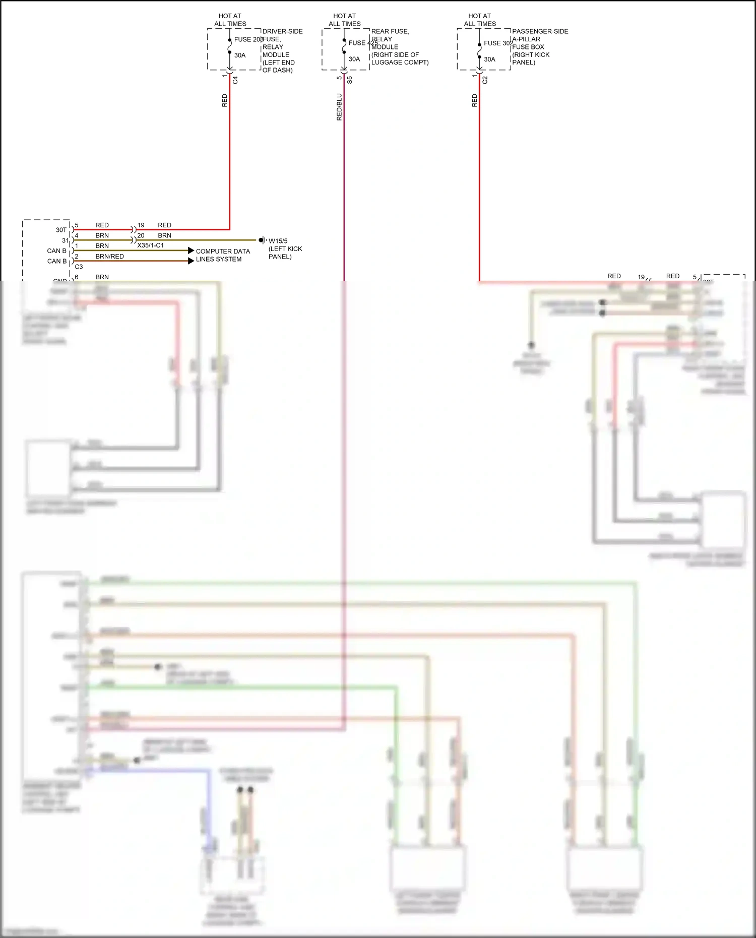 Wiring diagram computer data lines system for Mercedes-Benz CLS-class C257 (2017-2021) (11 of 95)