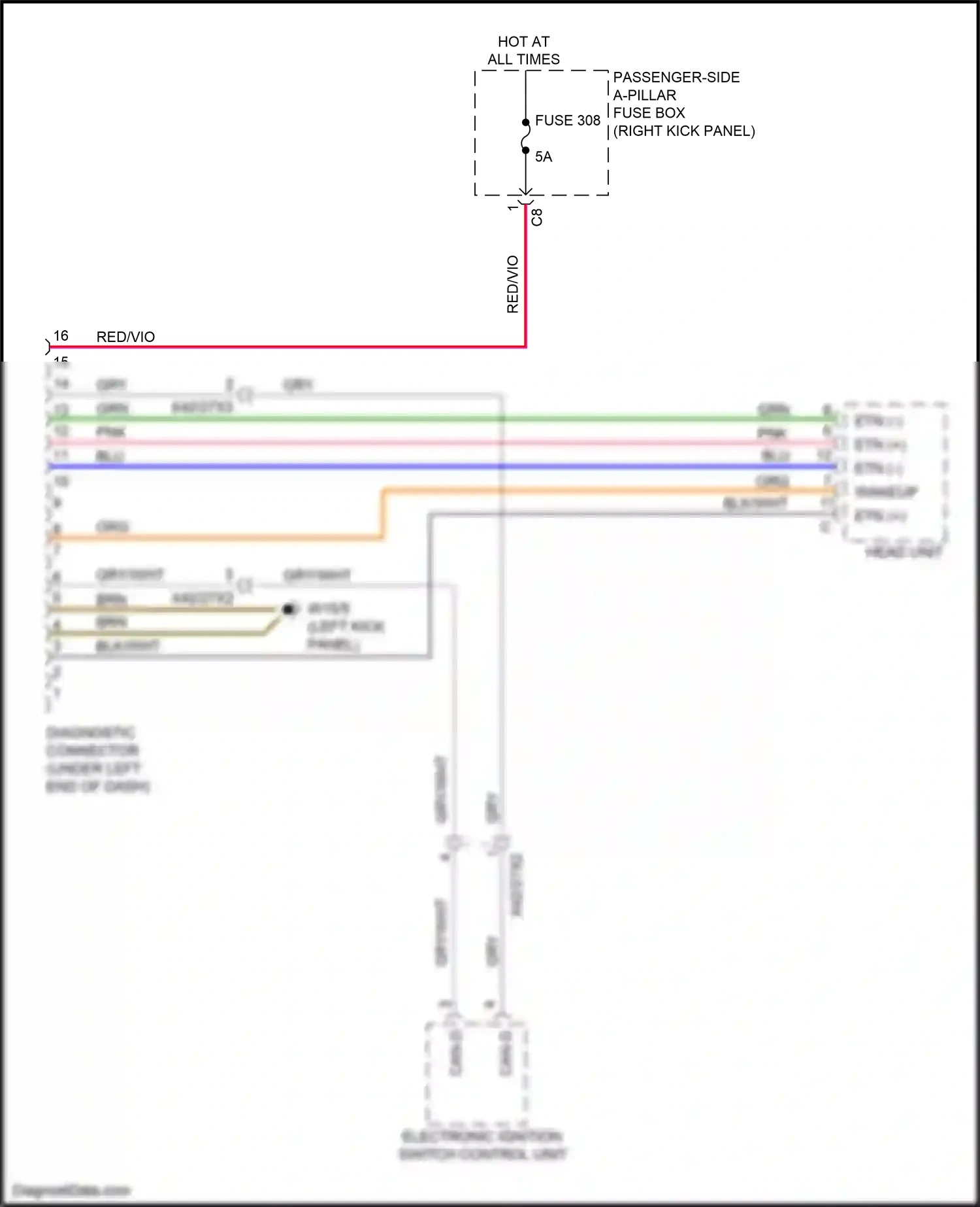 Wiring diagram electronic ignition switch control unit for Mercedes-Benz CLS-class C257 (2017-2021) (3 of 13)
