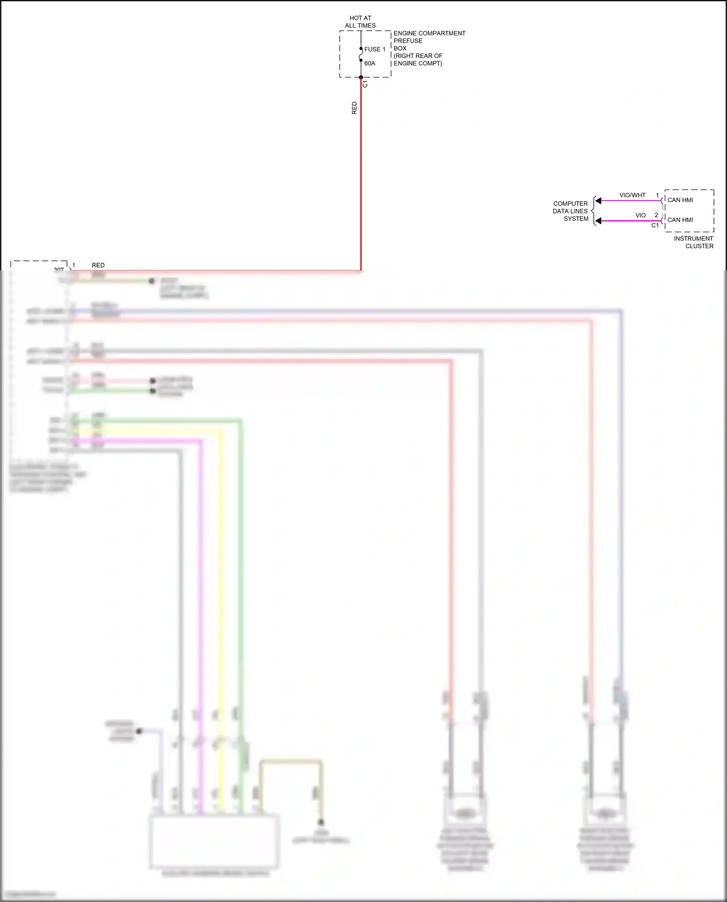 Wiring diagram electronic stability program control unit for Mercedes-Benz CLS-class C257 (2017-2021) (10 of 12)