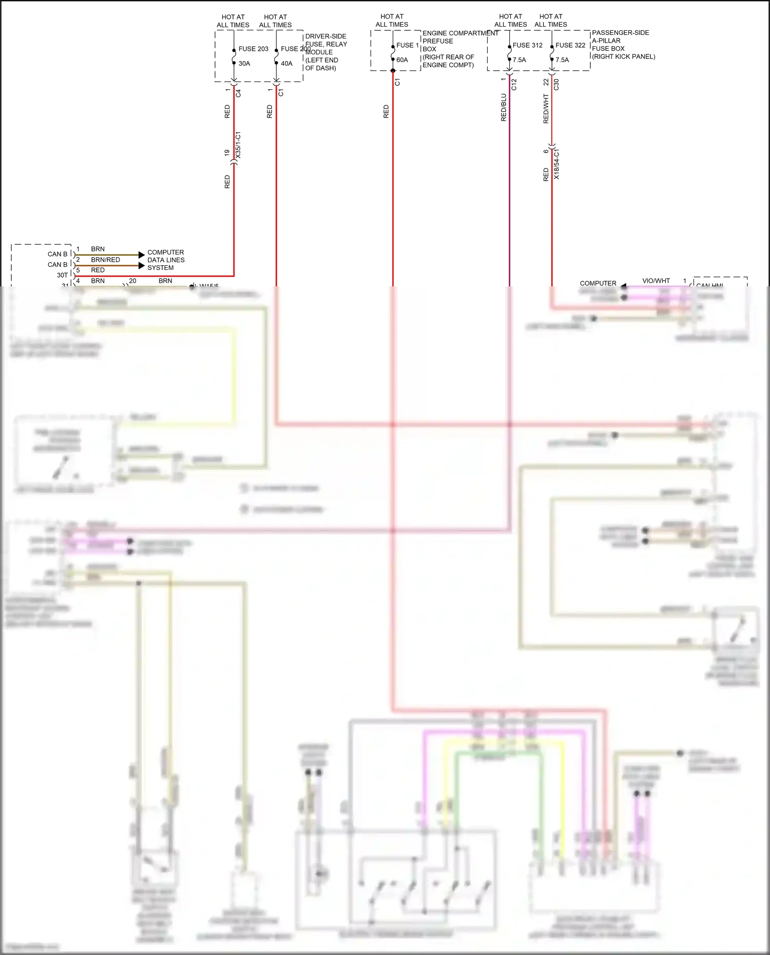 Wiring diagram electronic stability program control unit for Mercedes-Benz CLS-class C257 (2017-2021) (12 of 12)