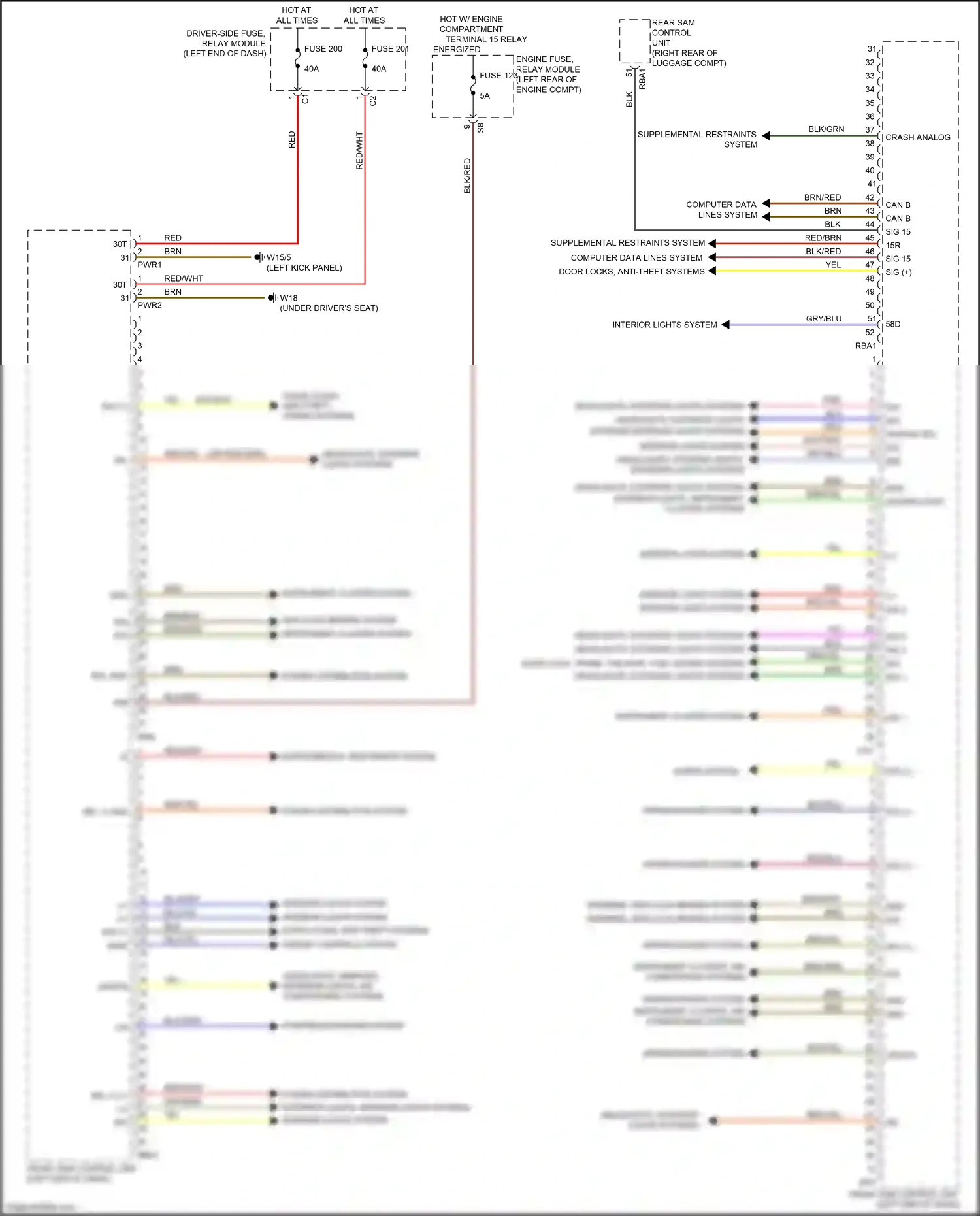 Wiring diagram engine fuse, relay module for Mercedes-Benz CLS-class C257 (2017-2021) (5 of 15)