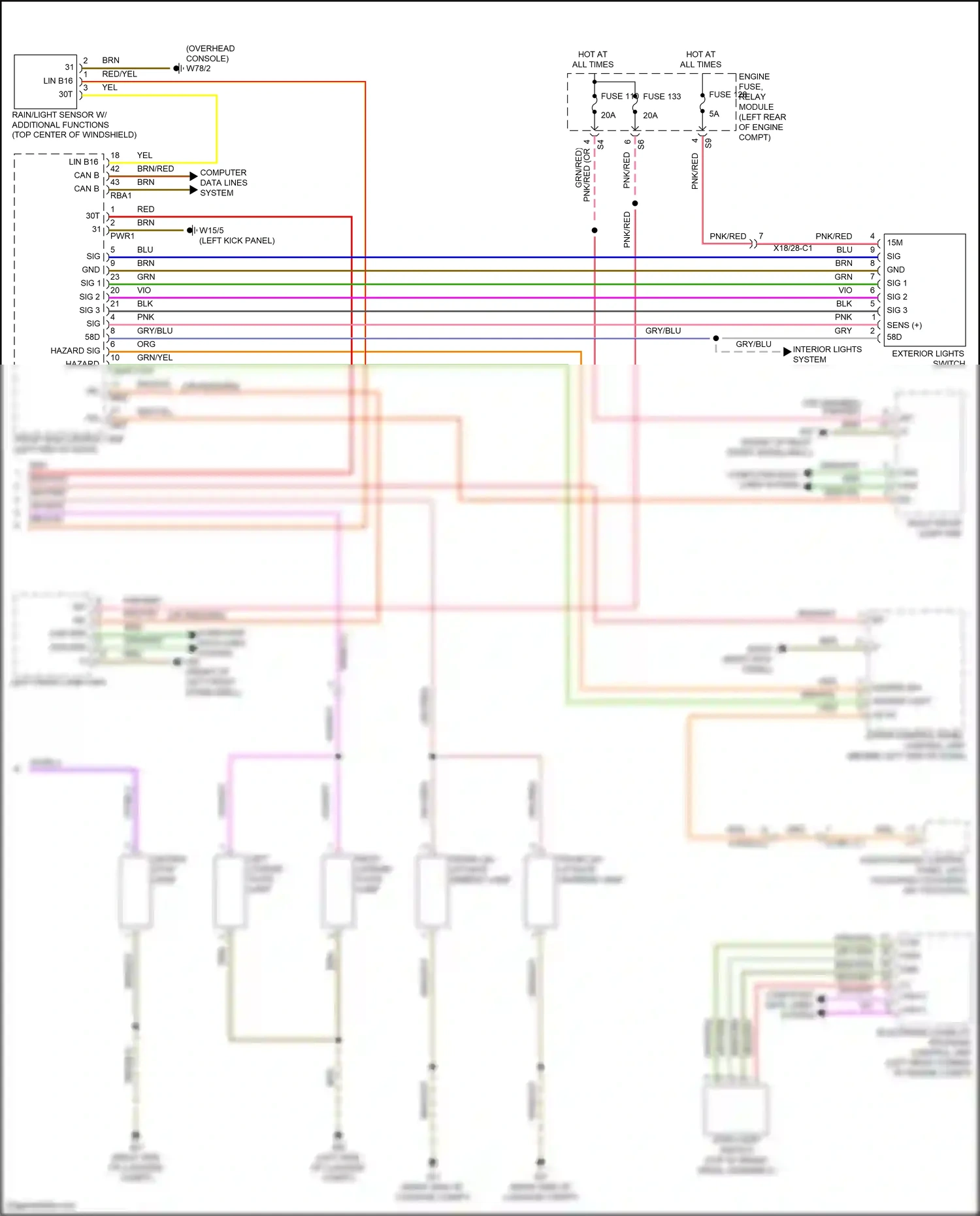 Wiring diagram engine fuse, relay module for Mercedes-Benz CLS-class C257 (2017-2021) (4 of 15)