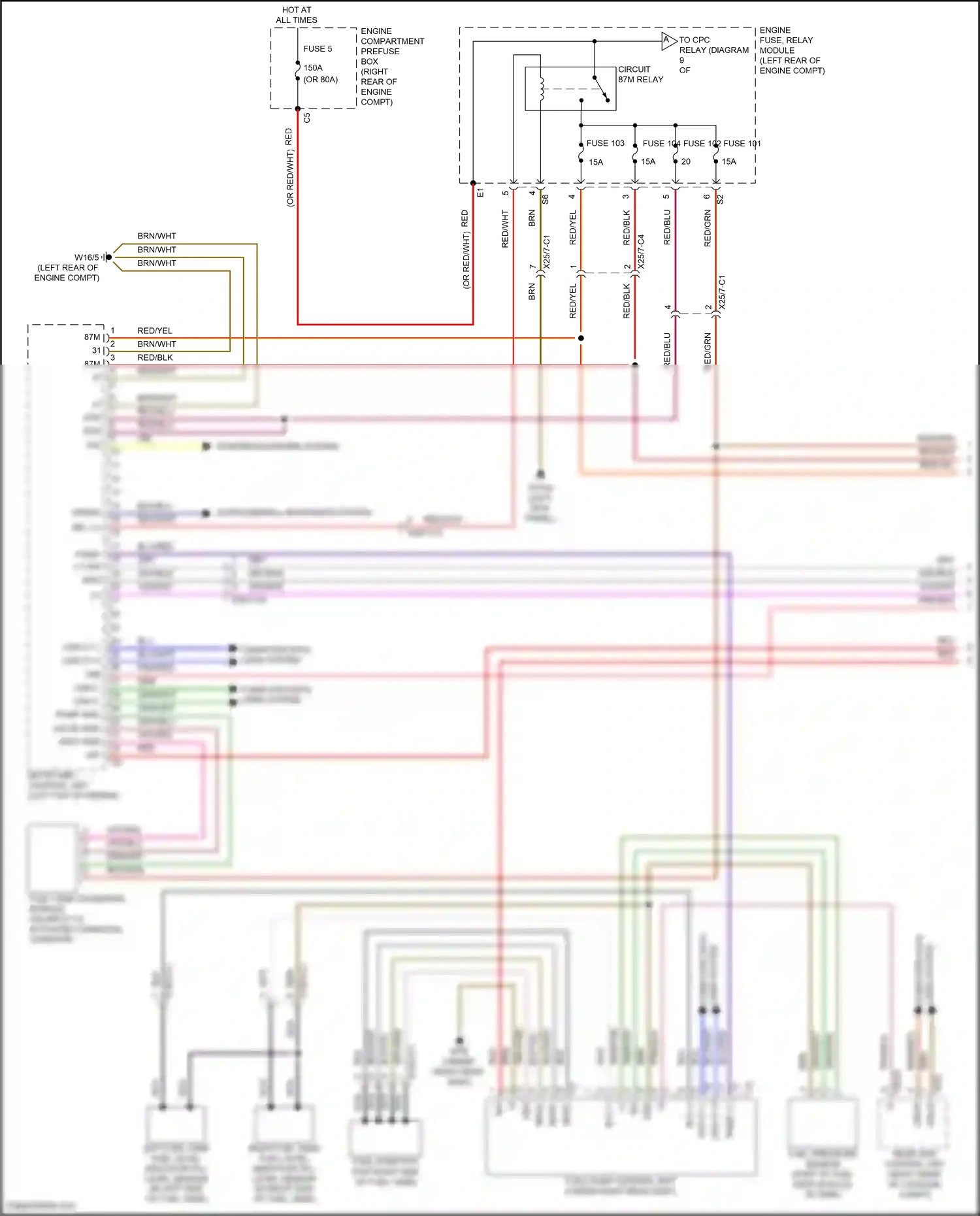 Wiring diagram engine fuse, relay module for Mercedes-Benz CLS-class C257 (2017-2021) (14 of 15)