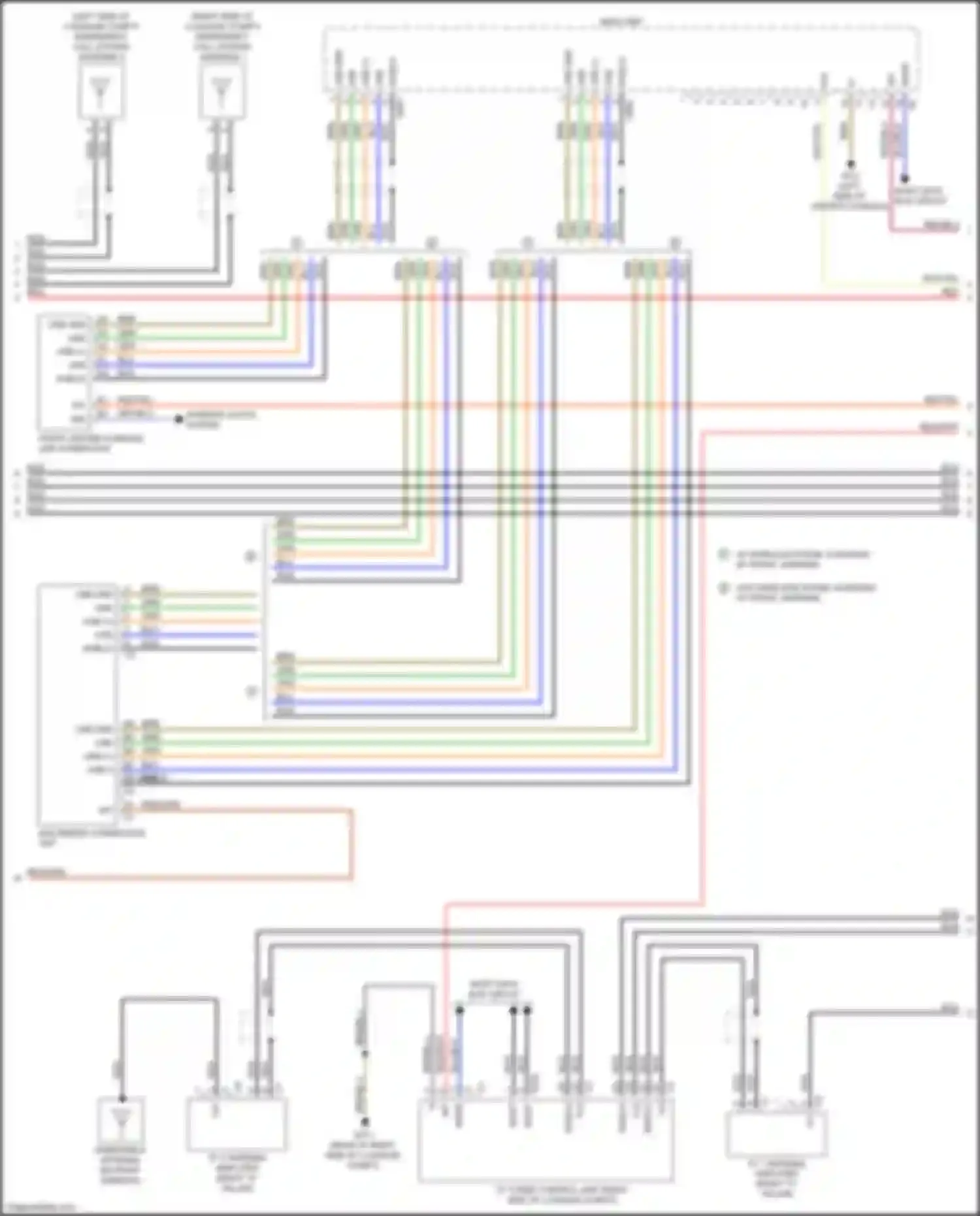 Wiring diagram most data bus circuit for Mercedes-Benz CLS-class C257 (2017-2021)