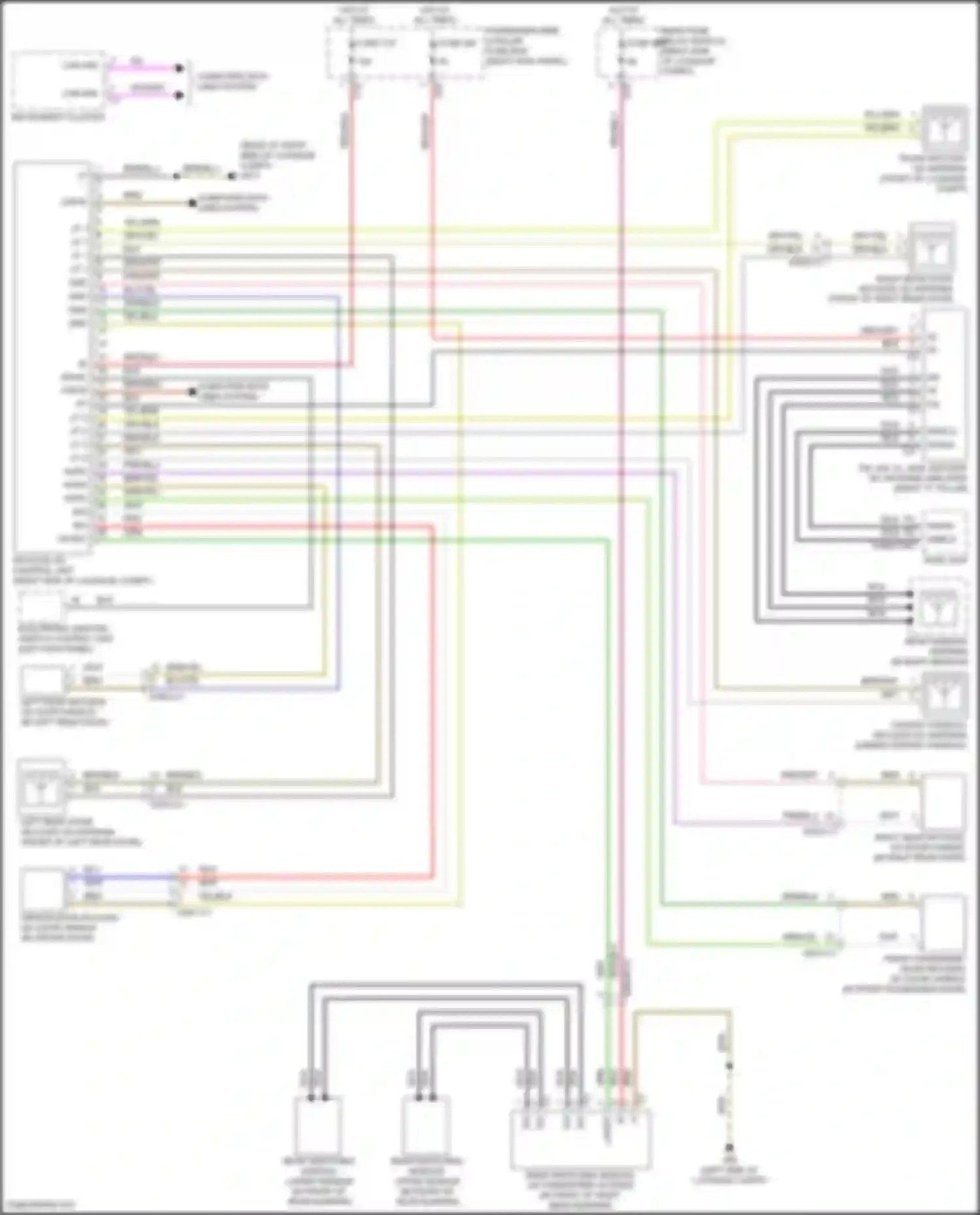 Wiring diagram driver-side power window, outside mirror adjustment switch group for Mercedes-Benz CLS-class C257 (2017-2021)