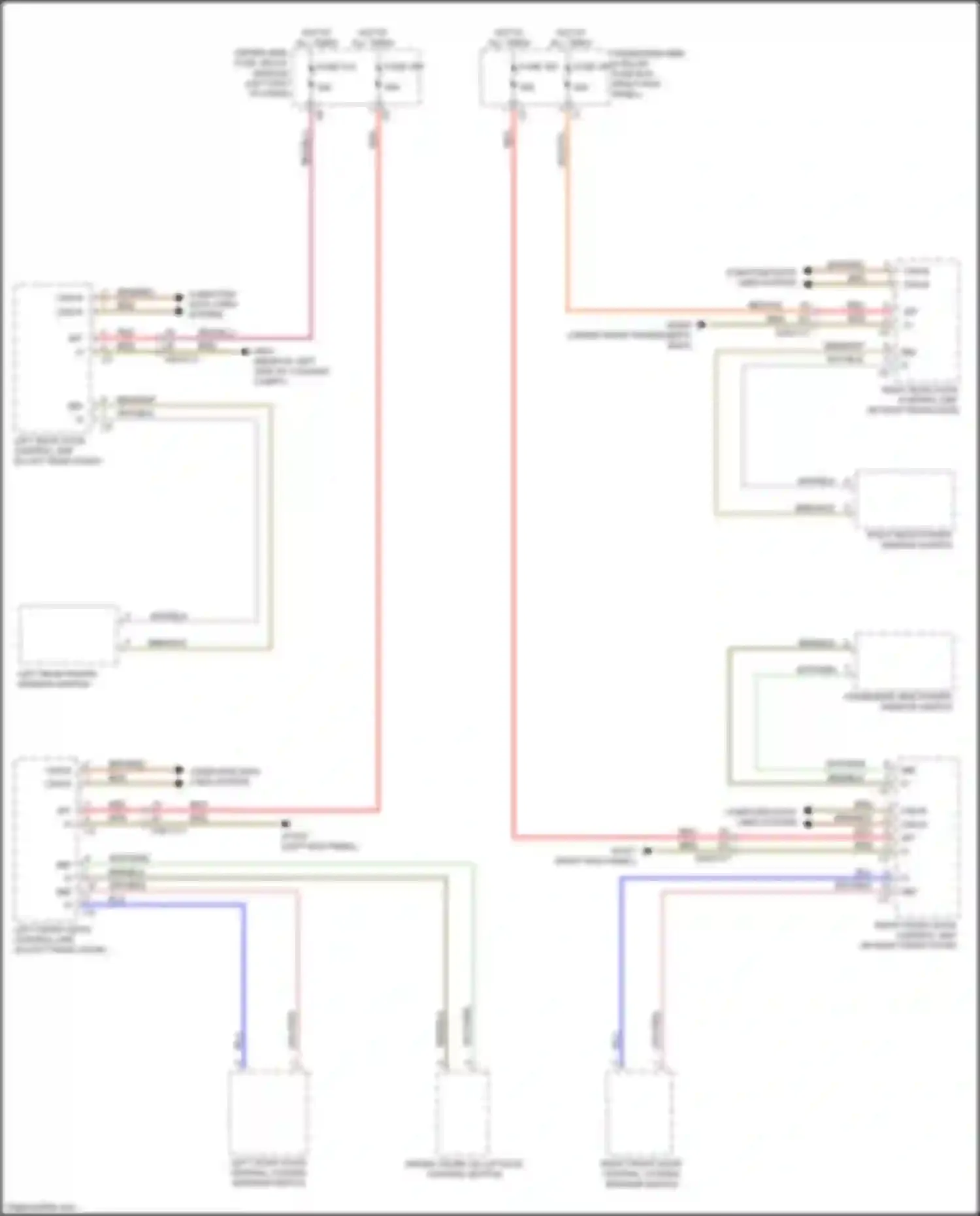 Wiring diagram passenger-side power window switch for Mercedes-Benz CLS-class C257 (2017-2021)