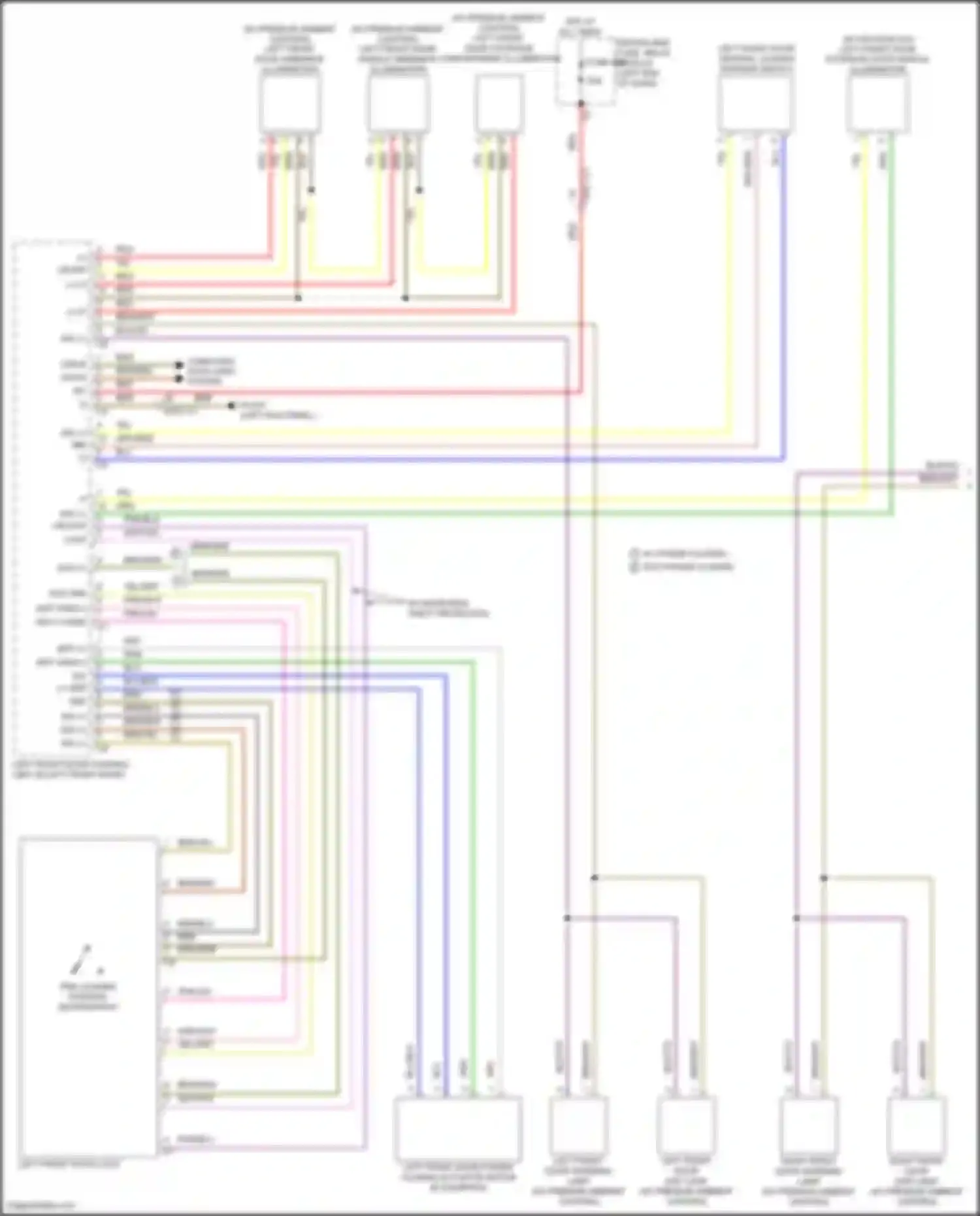 Wiring diagram left front door exit lamp for Mercedes-Benz CLS-class C257 (2017-2021)