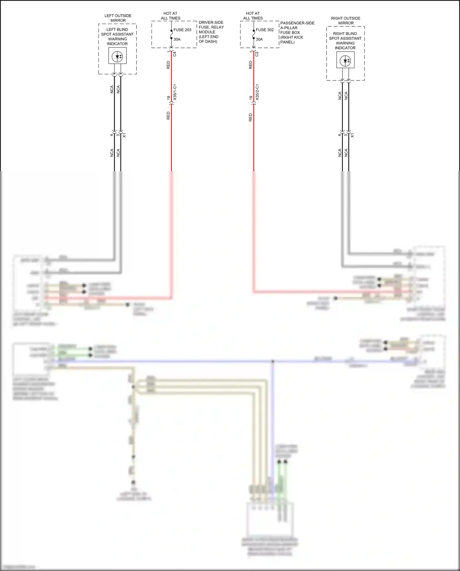Wiring diagram left front door control unit for Mercedes-Benz CLS-class C257 (2017-2021) (2 of 18)