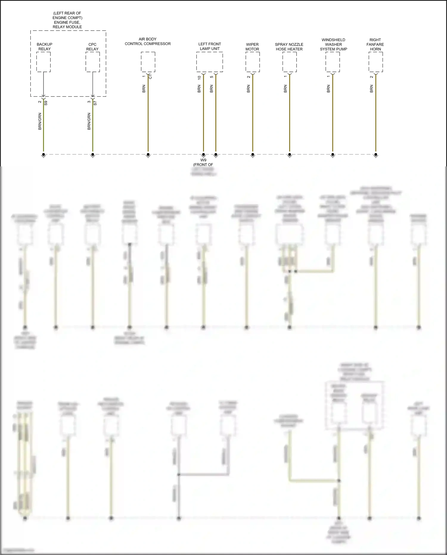 Wiring diagram left front lamp unit for Mercedes-Benz CLS-class C257 (2017-2021) (2 of 6)