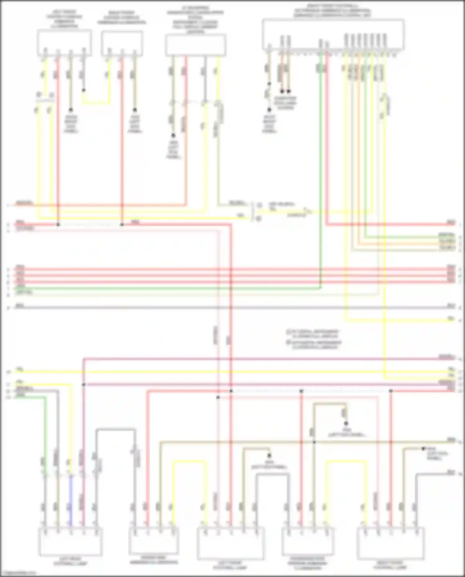 Wiring diagram inner/outer lower/upper digital instrument cluster full display ambient lighting for Mercedes-Benz CLS-class C257 (2017-2021)