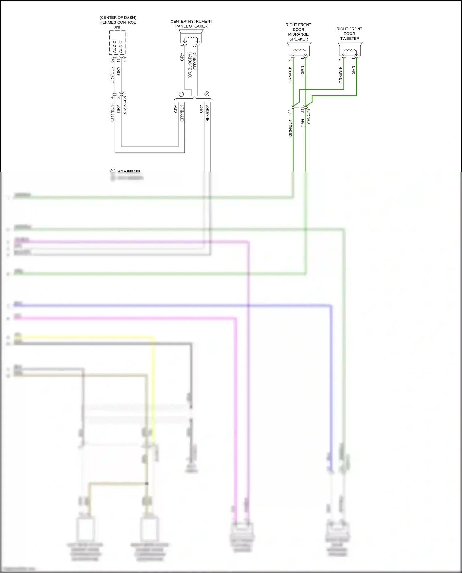 Wiring diagram left rear active engine noise compensation microphone for Mercedes-Benz CLS-class C257 (2017-2021) (1 of 3)