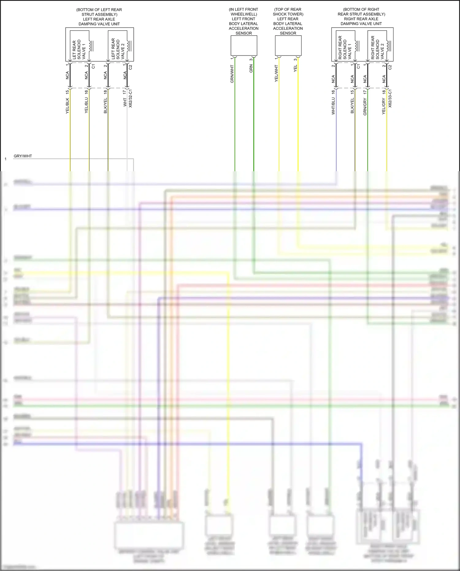 Wiring diagram left rear level sensor for Mercedes-Benz CLS-class C257 (2017-2021) (1 of 4)
