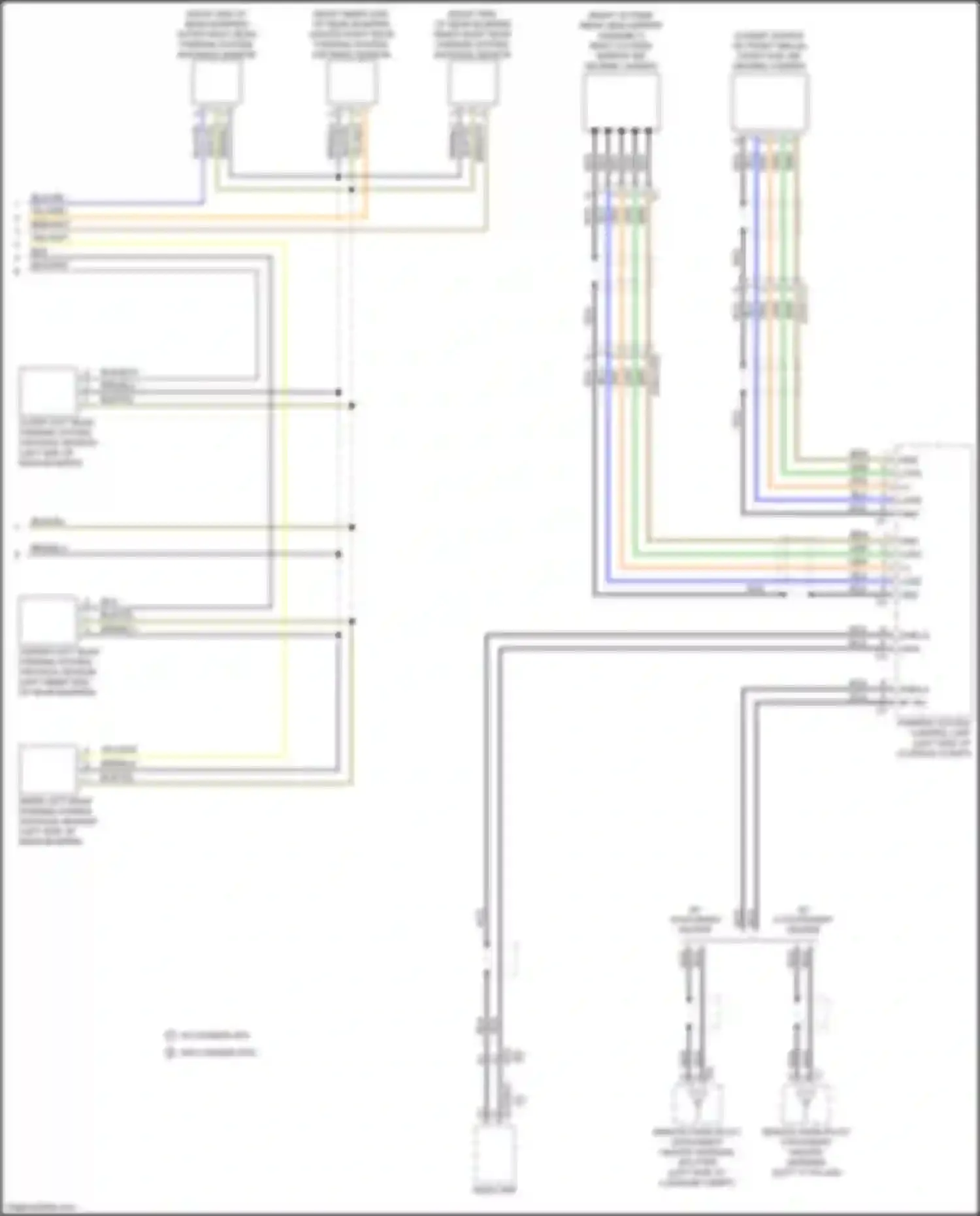 Wiring diagram outer left rear parking system distance sensor for Mercedes-Benz CLS-class C257 (2017-2021)