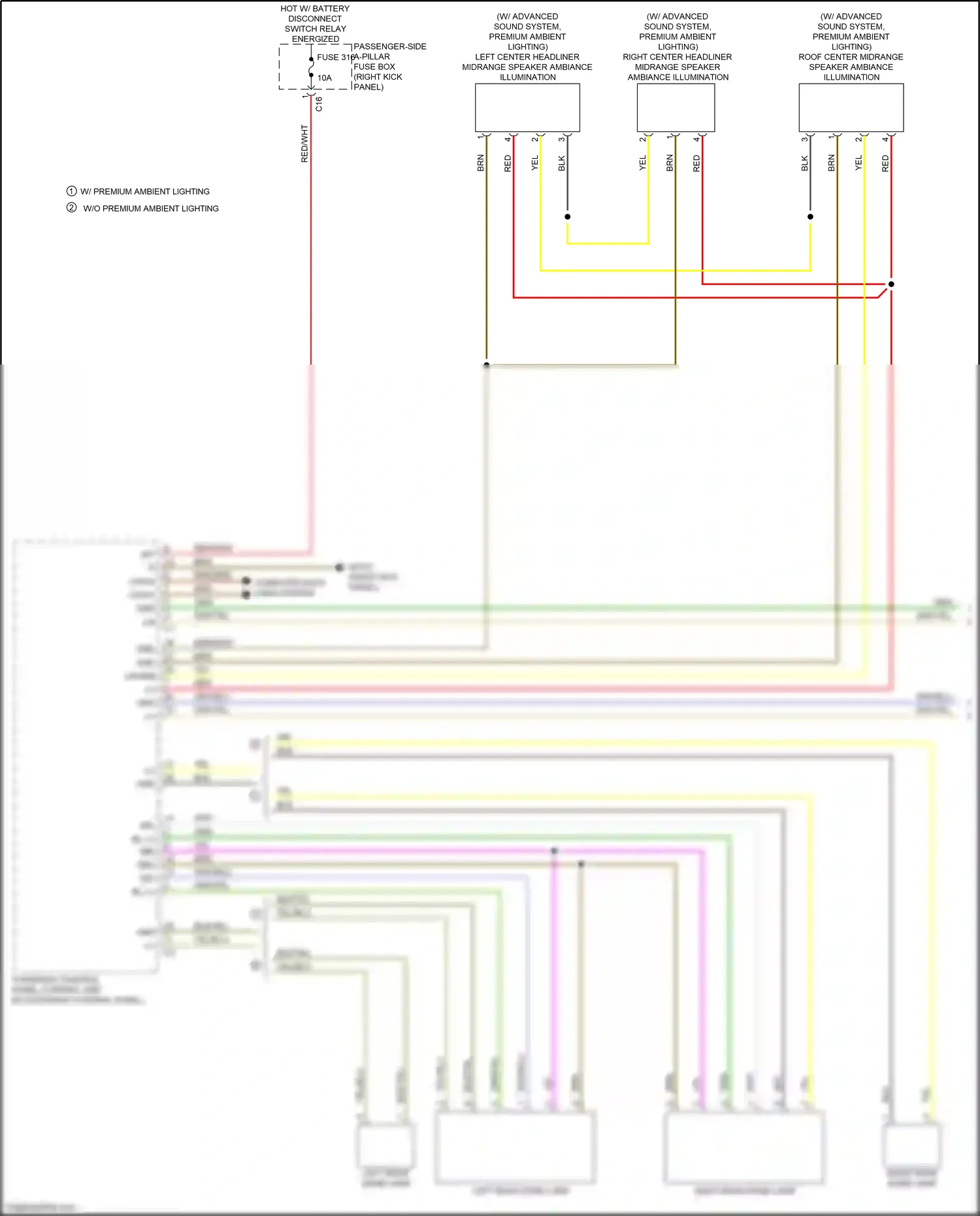 Wiring diagram overhead control panel control unit for Mercedes-Benz CLS-class C257 (2017-2021) (3 of 12)