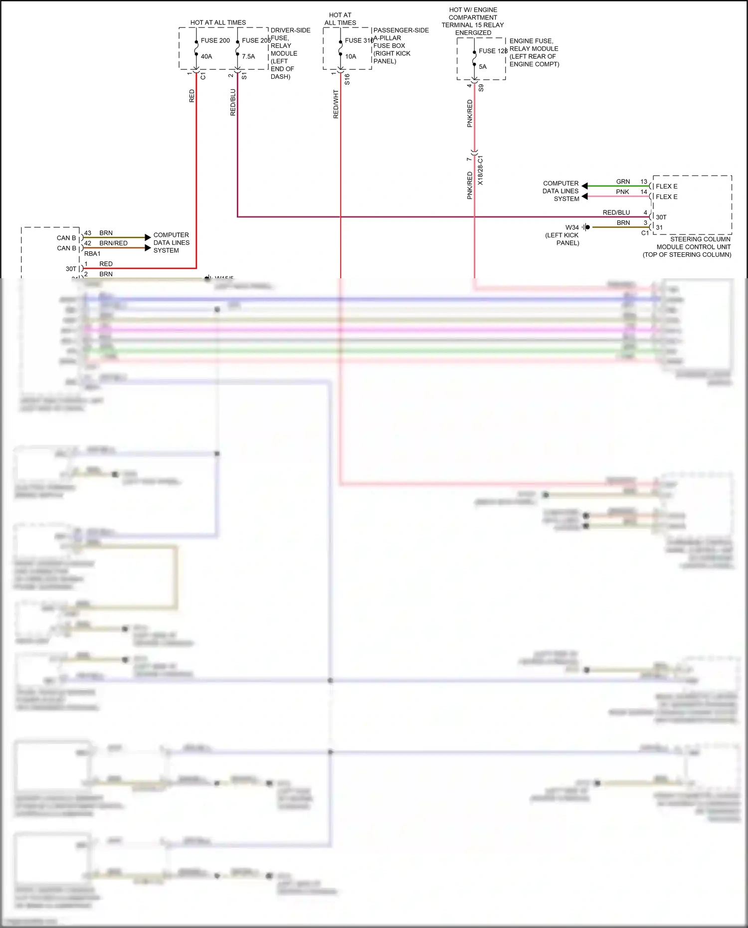 Wiring diagram overhead control panel control unit for Mercedes-Benz CLS-class C257 (2017-2021) (6 of 12)