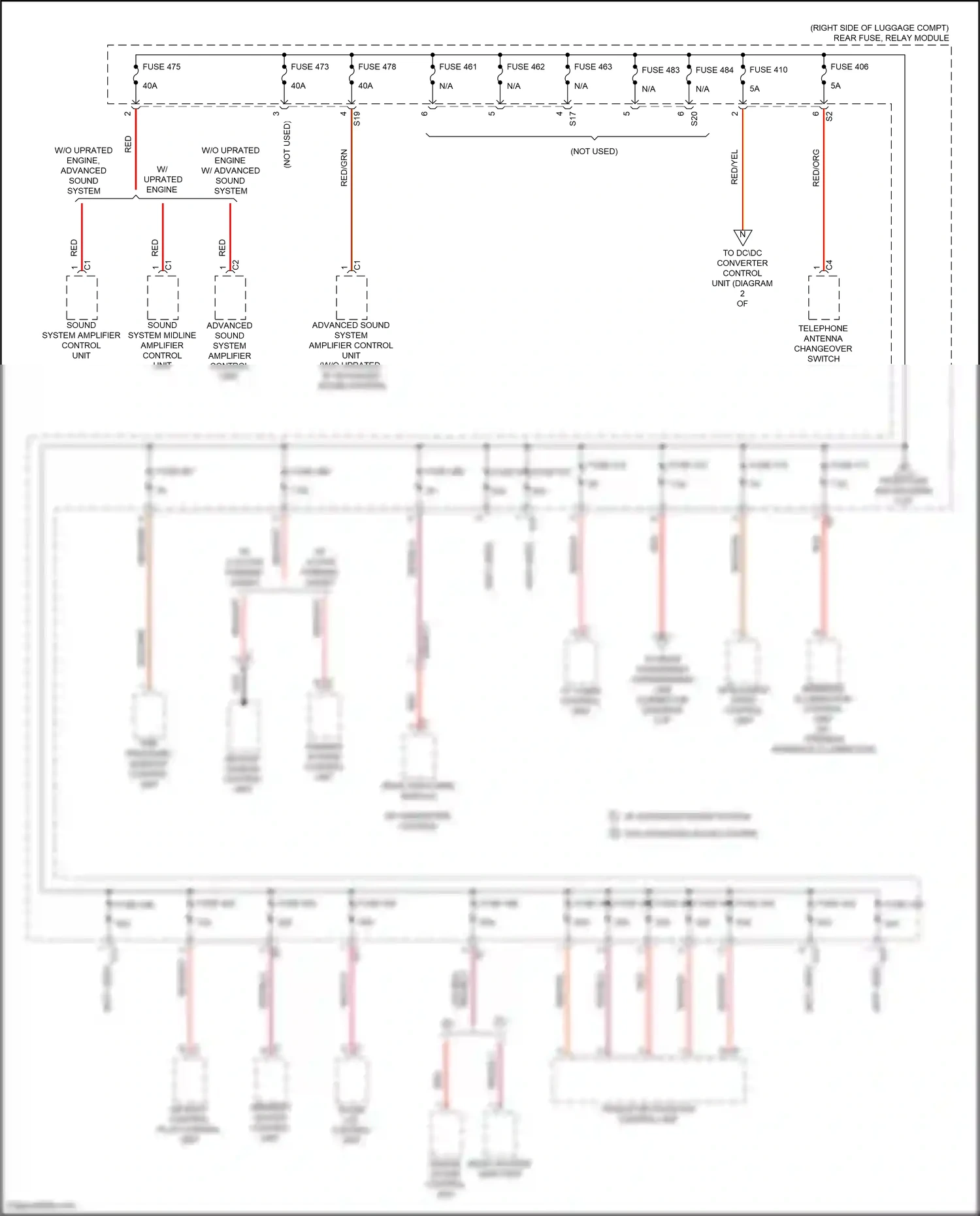 Wiring diagram parking system control unit for Mercedes-Benz CLS-class C257 (2017-2021) (5 of 5)