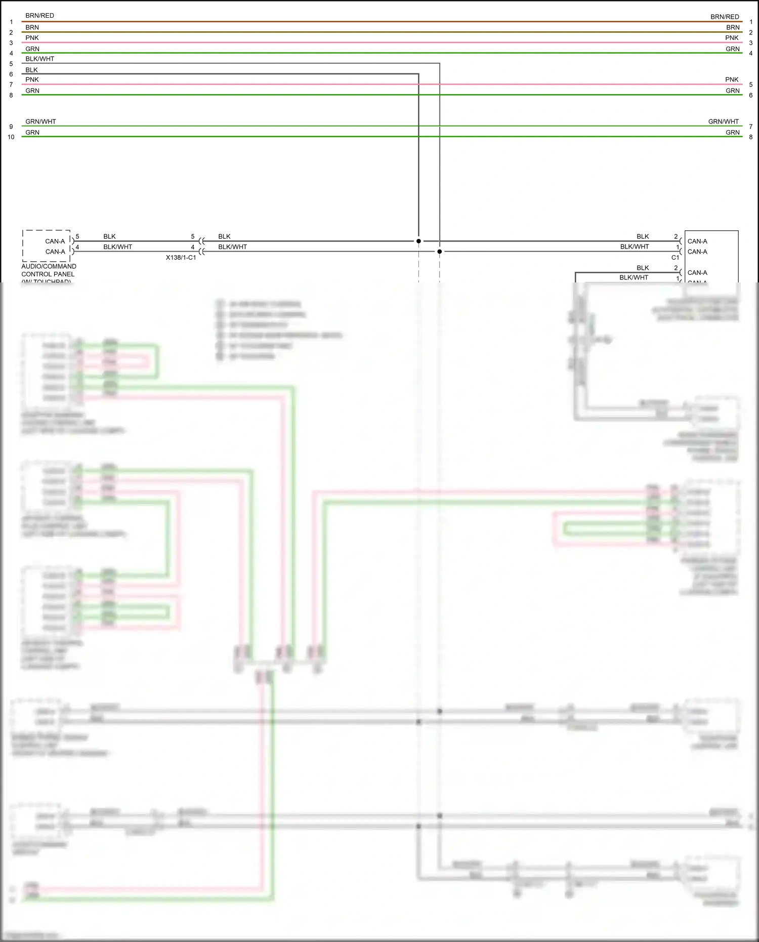 Wiring diagram parking system control unit for Mercedes-Benz CLS-class C257 (2017-2021) (2 of 5)