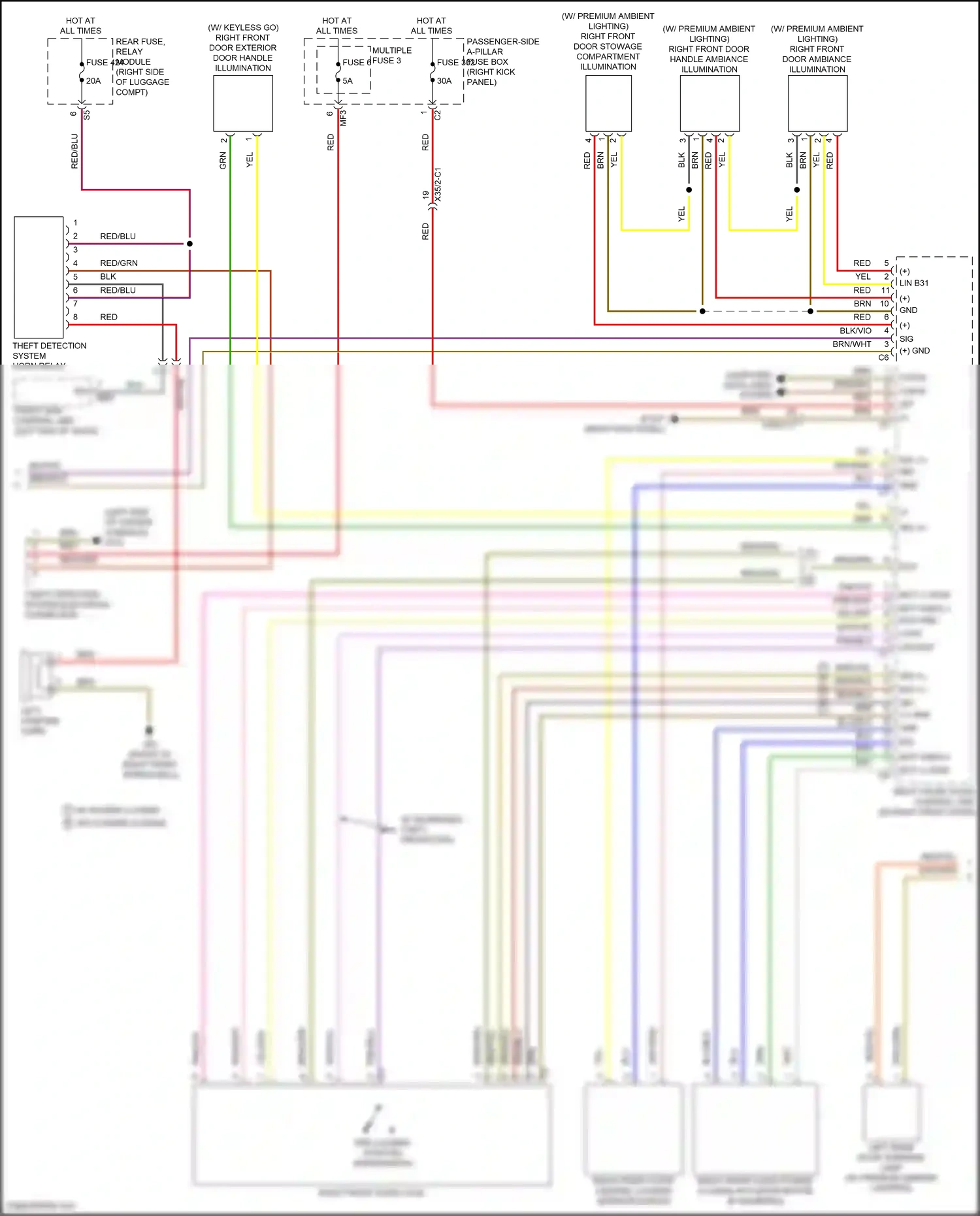 Wiring diagram pre-locking position microswitch for Mercedes-Benz CLS-class C257 (2017-2021) (2 of 11)