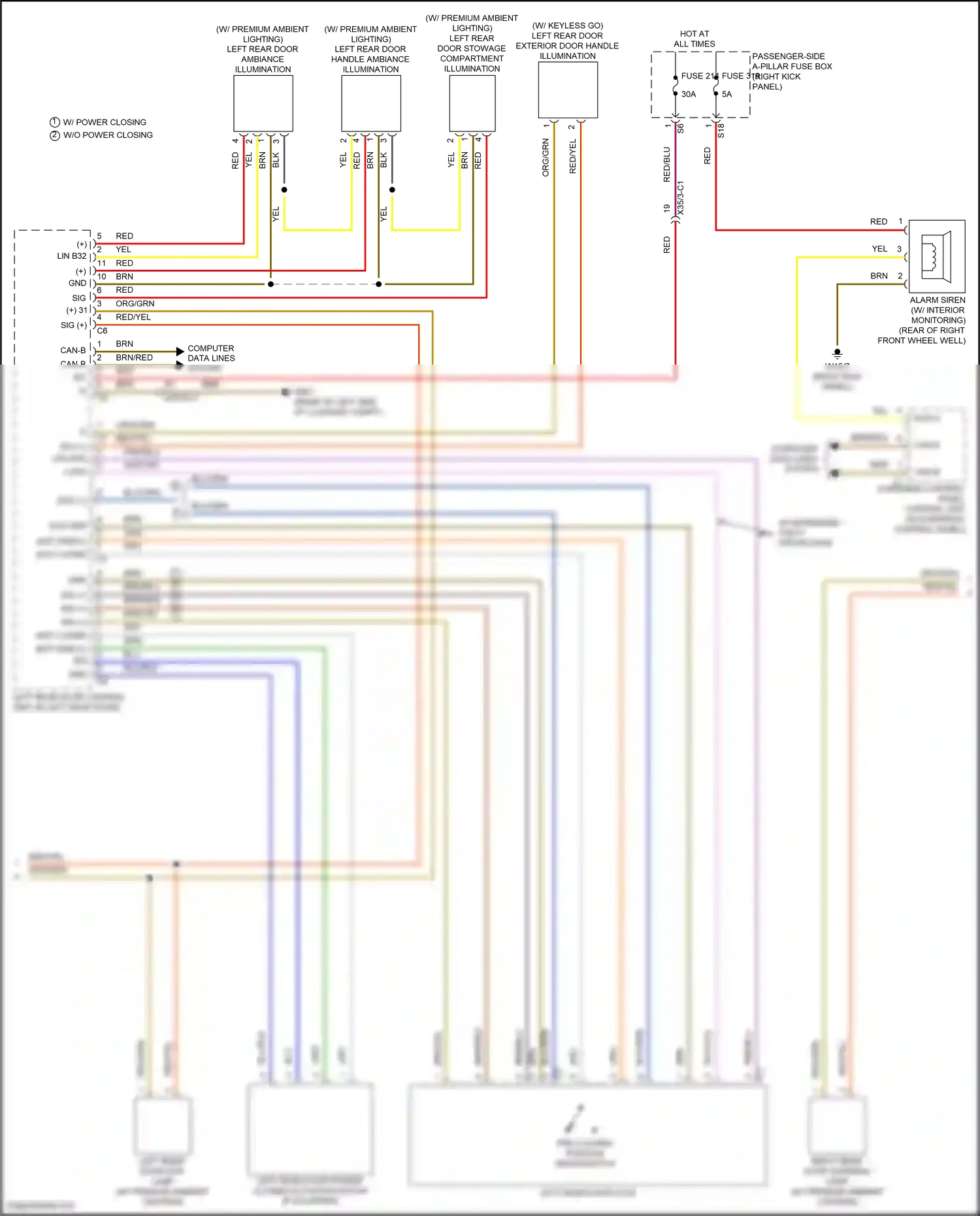 Wiring diagram pre-locking position microswitch for Mercedes-Benz CLS-class C257 (2017-2021) (3 of 11)