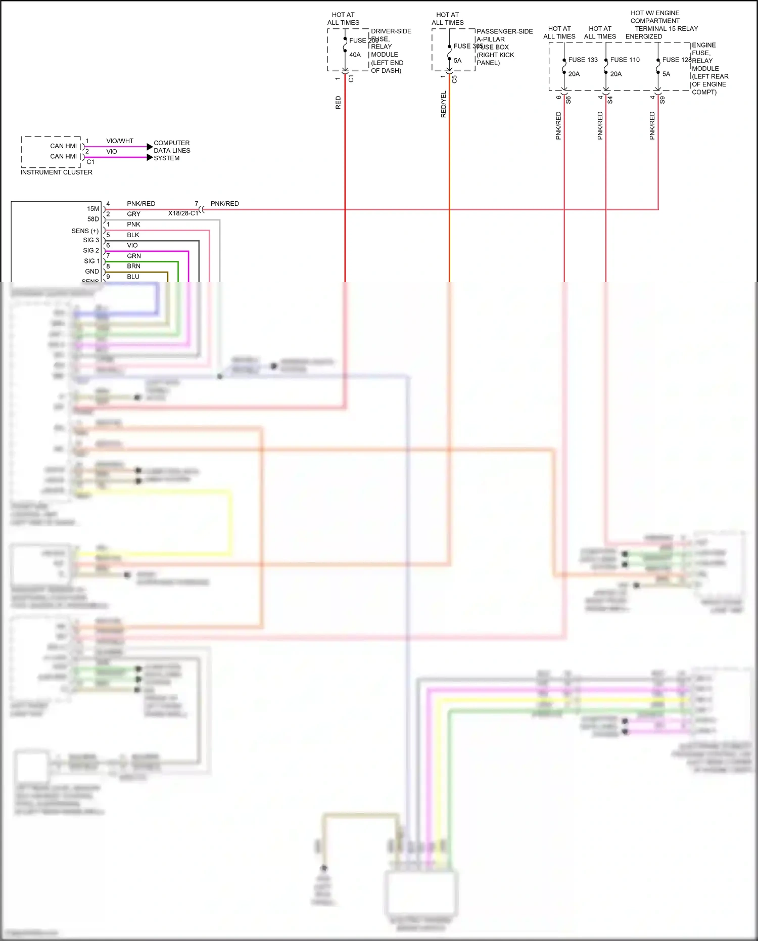 Wiring diagram rain/light sensor w/ additional functions for Mercedes-Benz CLS-class C257 (2017-2021) (4 of 6)