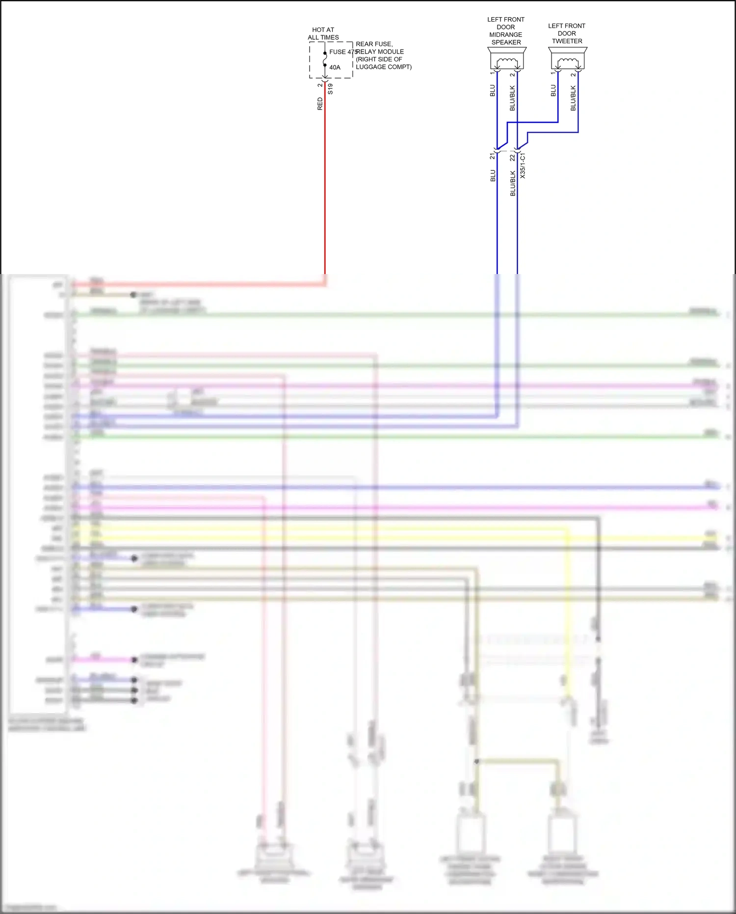 Wiring diagram right front active engine noise compensation microphone for Mercedes-Benz CLS-class C257 (2017-2021) (3 of 3)
