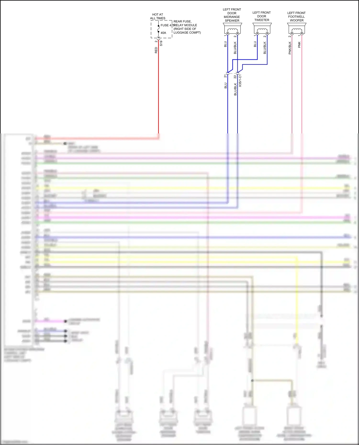 Wiring diagram right front active engine noise compensation microphone for Mercedes-Benz CLS-class C257 (2017-2021) (1 of 3)