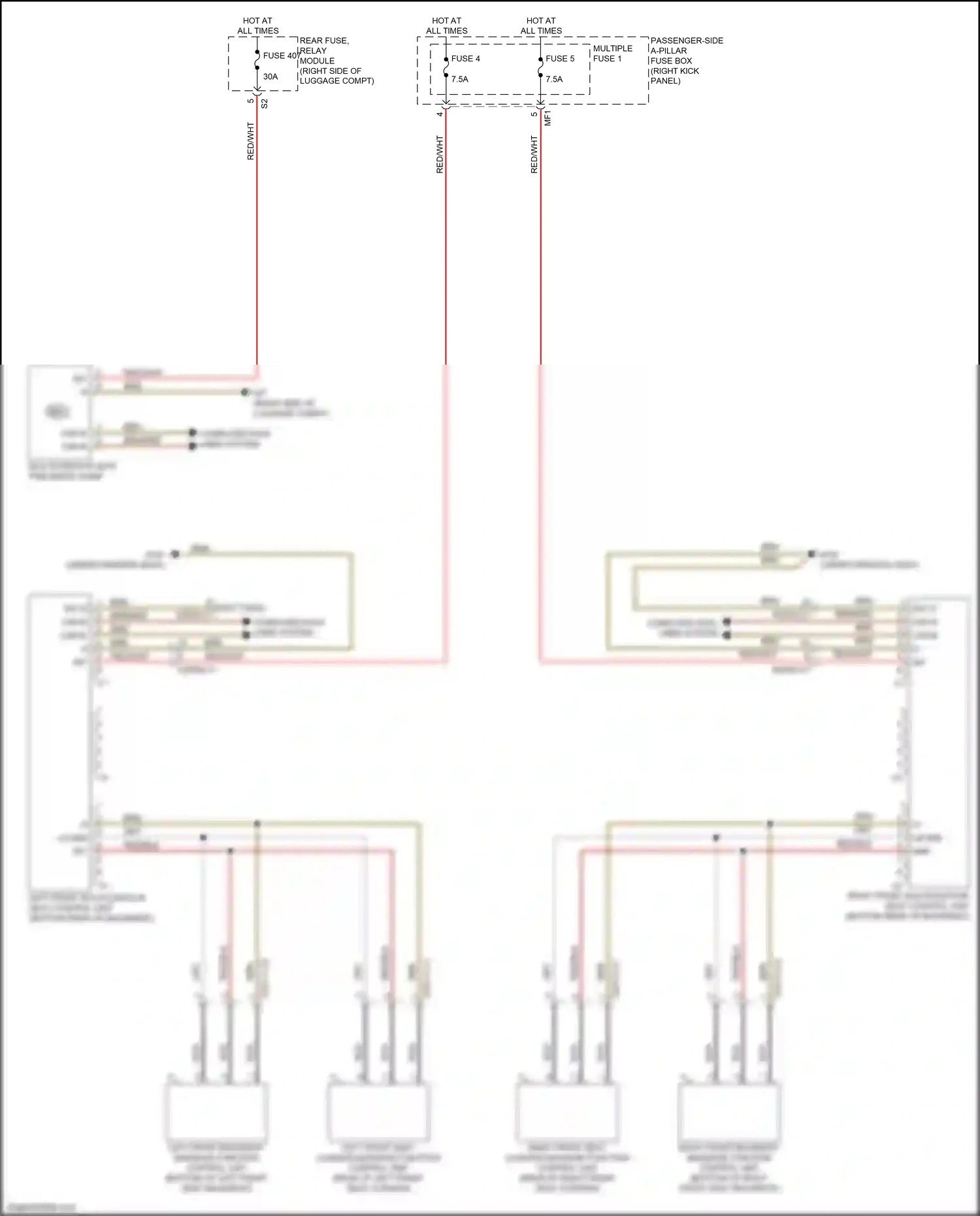 Wiring diagram right front backrest massage function control unit for Mercedes-Benz CLS-class C257 (2017-2021) (1 of 1)