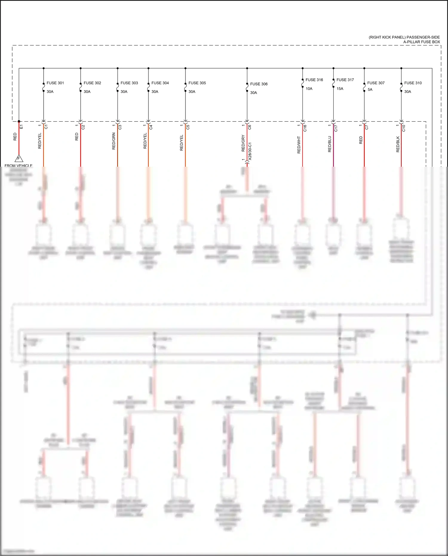 Wiring diagram short, long-range radar sensor for Mercedes-Benz CLS-class C257 (2017-2021) (3 of 3)