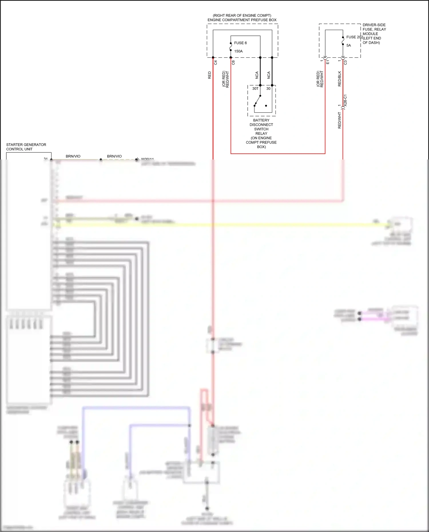 Wiring diagram starter generator control unit for Mercedes-Benz CLS-class C257 (2017-2021) (1 of 4)