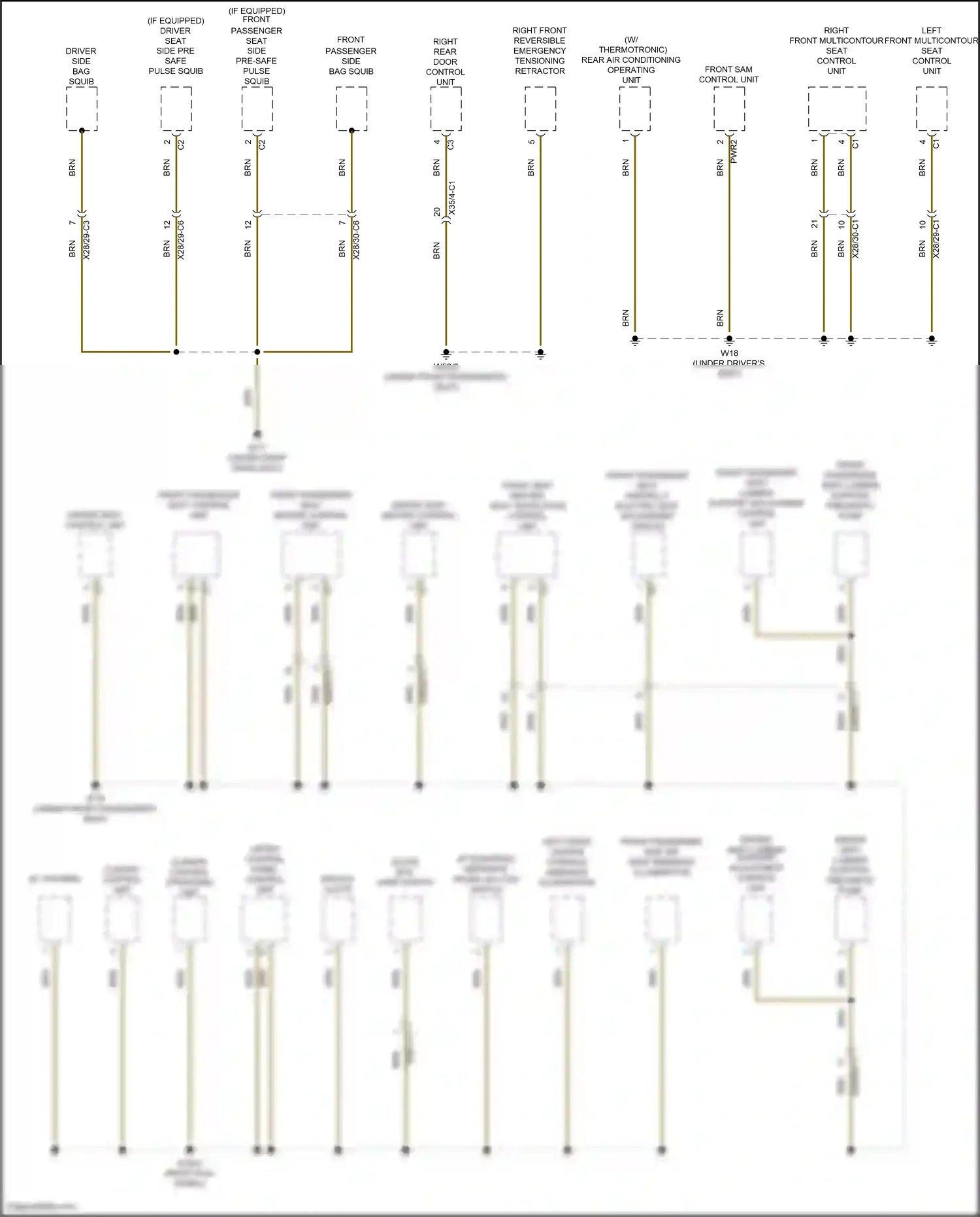 Wiring diagram upper control panel control unit for Mercedes-Benz CLS-class C257 (2017-2021) (4 of 7)