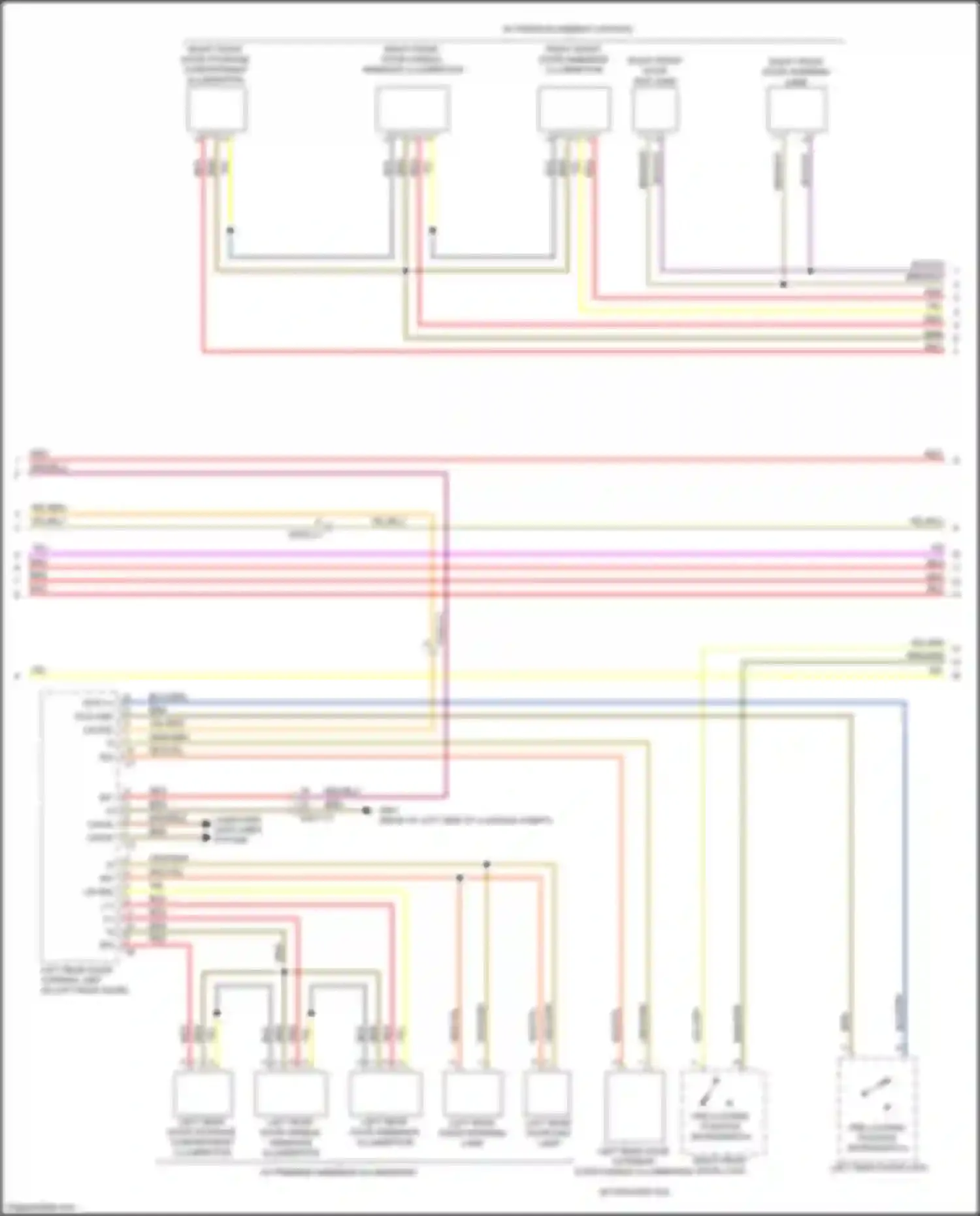 Wiring diagram right front door exit lamp for Mercedes-Benz CLS-class C257 (2017-2021)