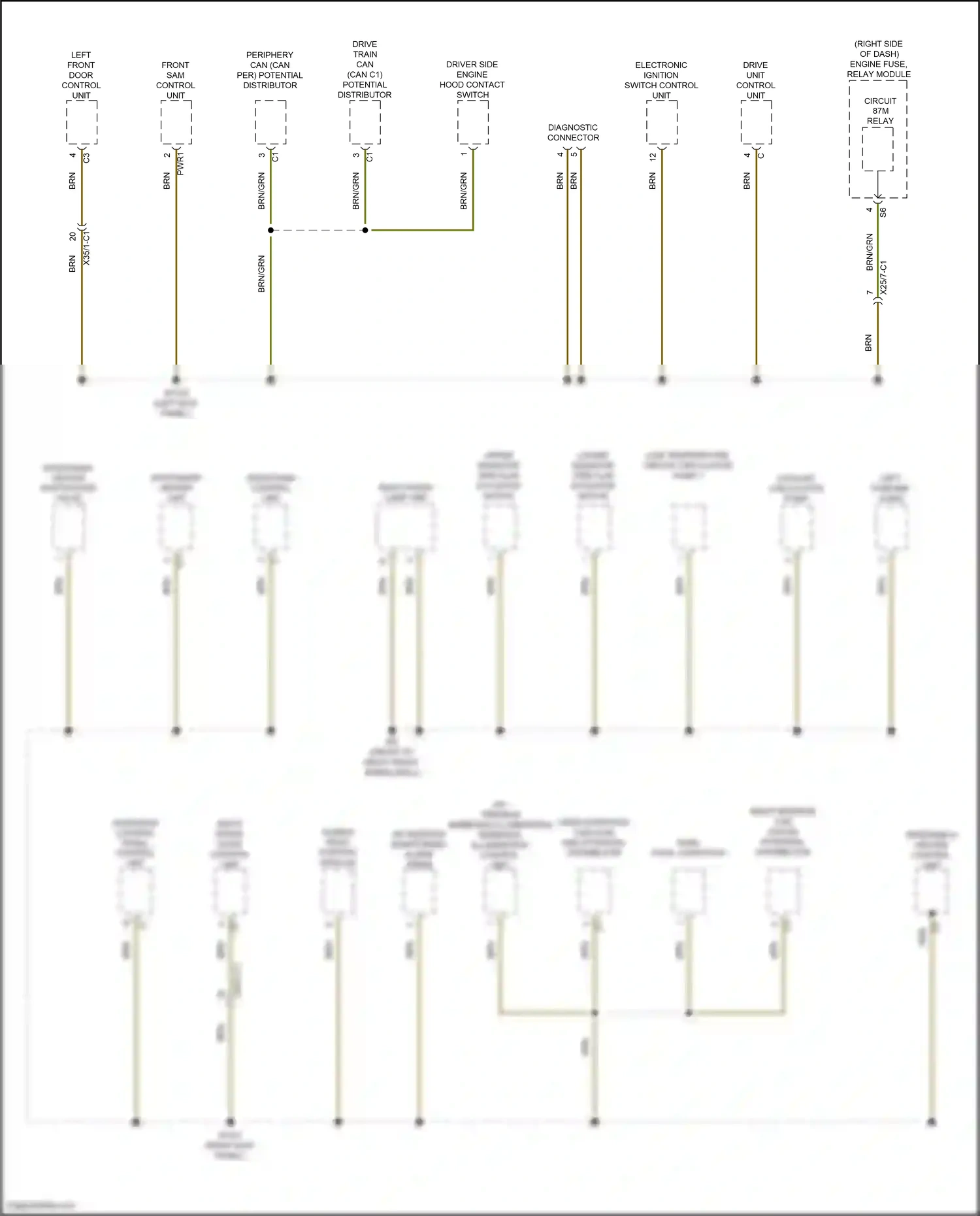 Wiring diagram windshield heater control unit for Mercedes-Benz CLS-class C257 (2017-2021) (2 of 4)